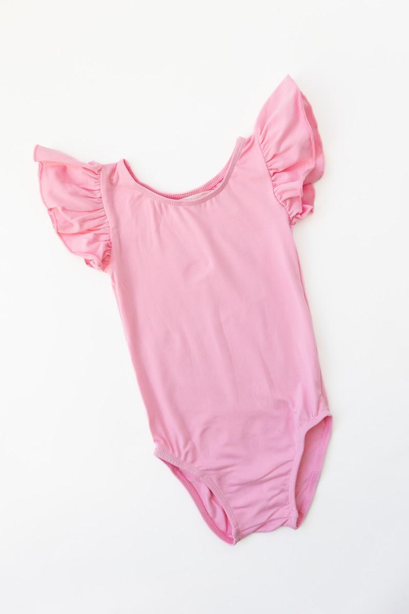 Bubblegum Pink S/s Flutter Sleeve Leotard