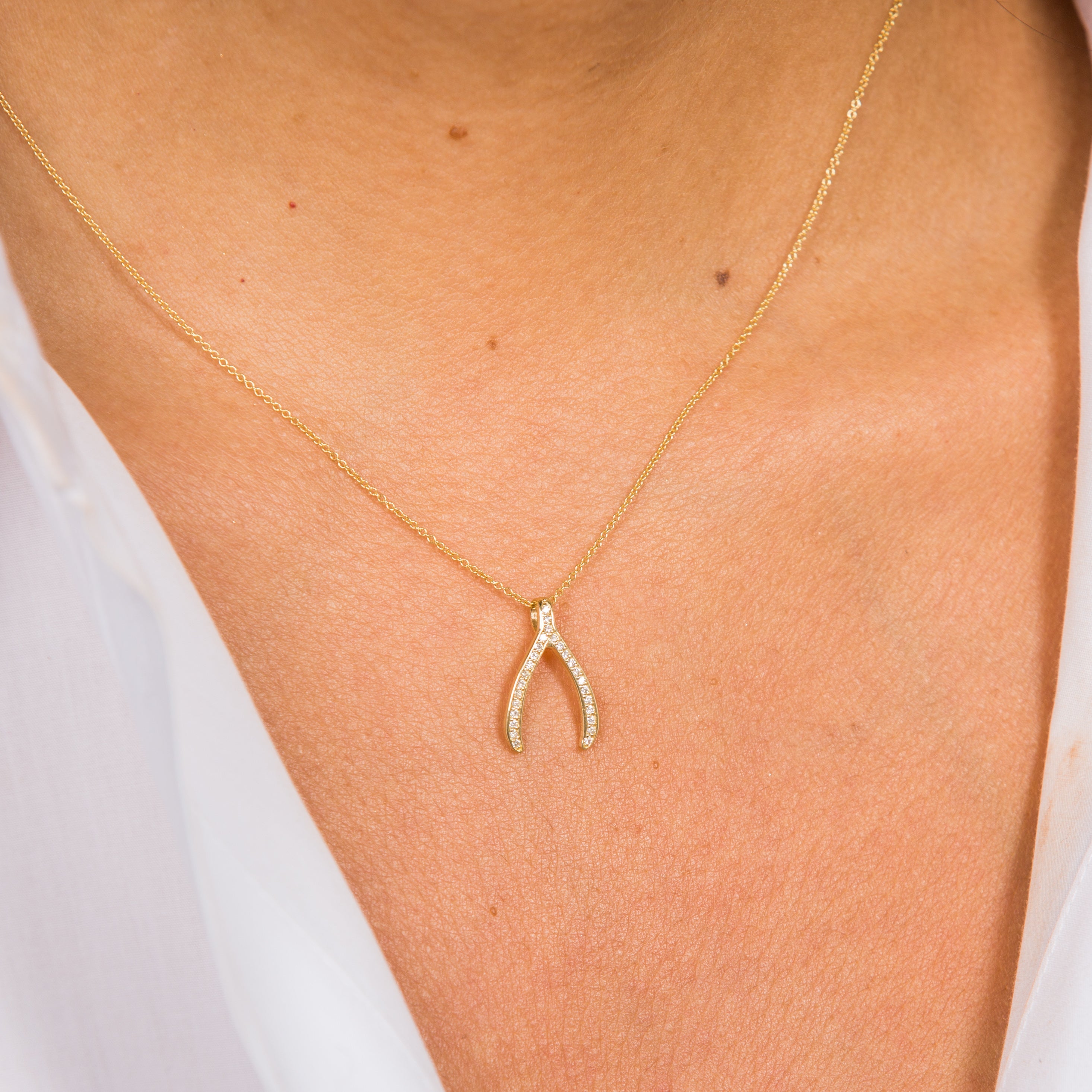 Diamond Wishbone Pendant