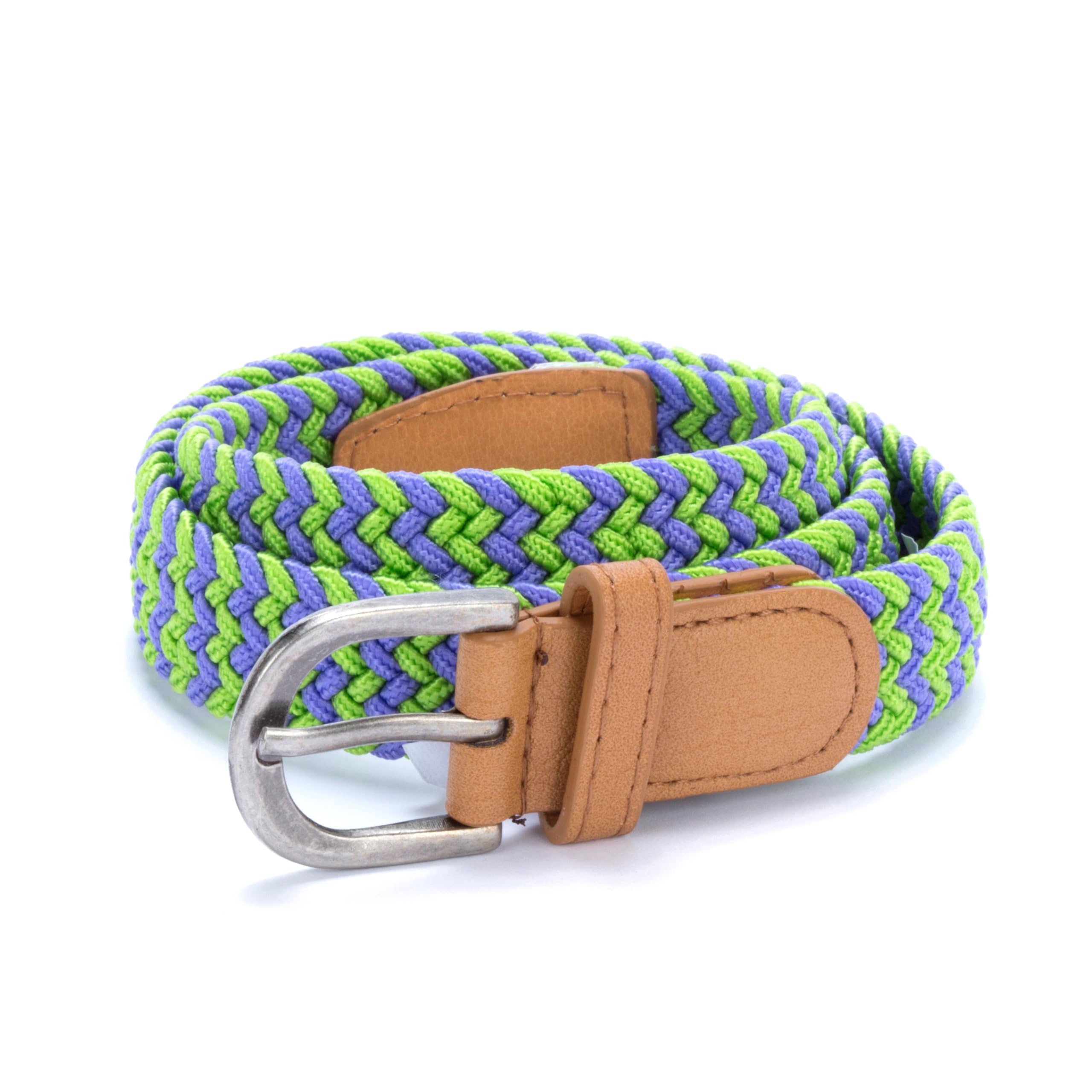 Boys Stretchy Cord Braided Leather Belt - Children's Age (4-7 Y) (8-14y)