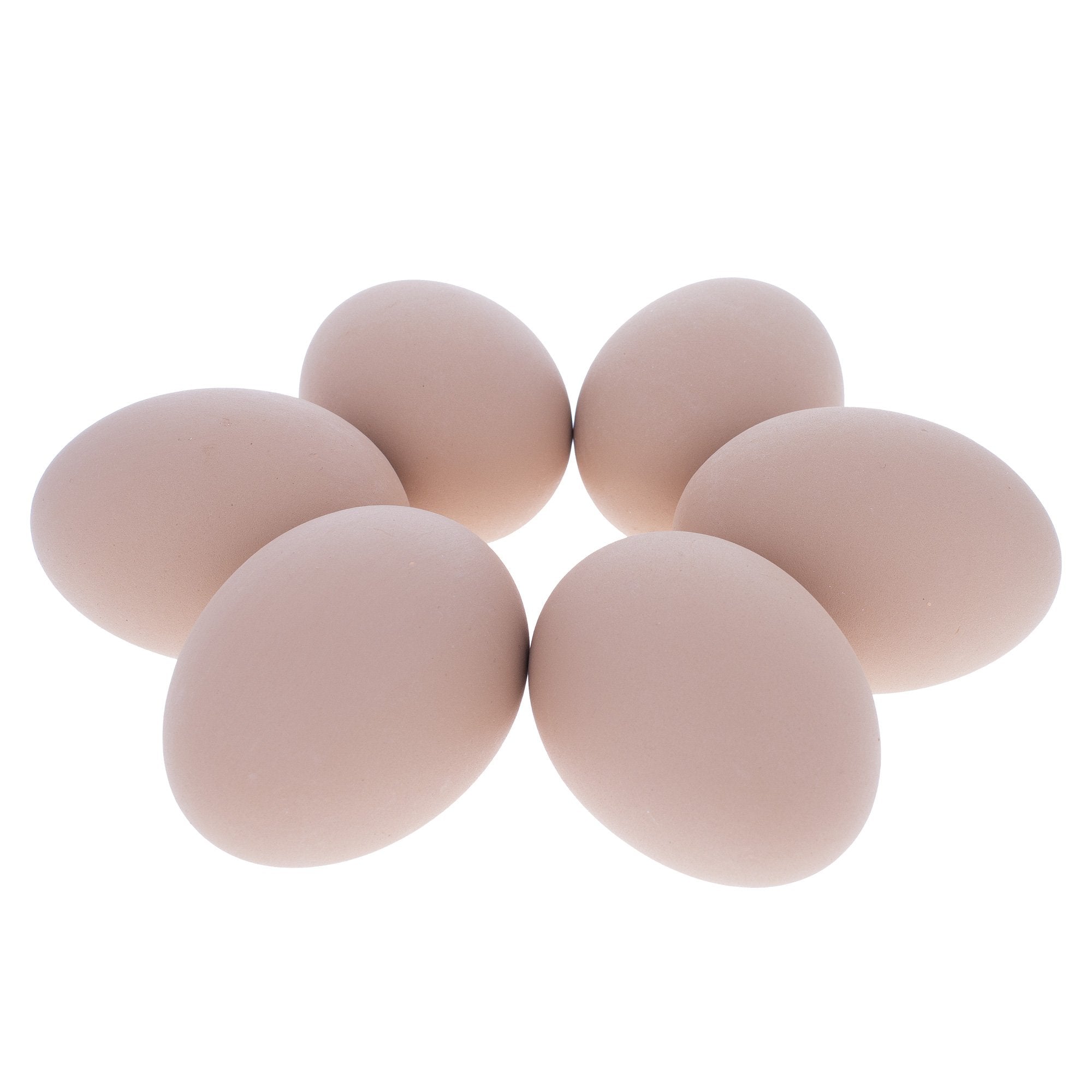 Set Of 6 Brown Ceramic Chicken Eggs 2.3 Inches