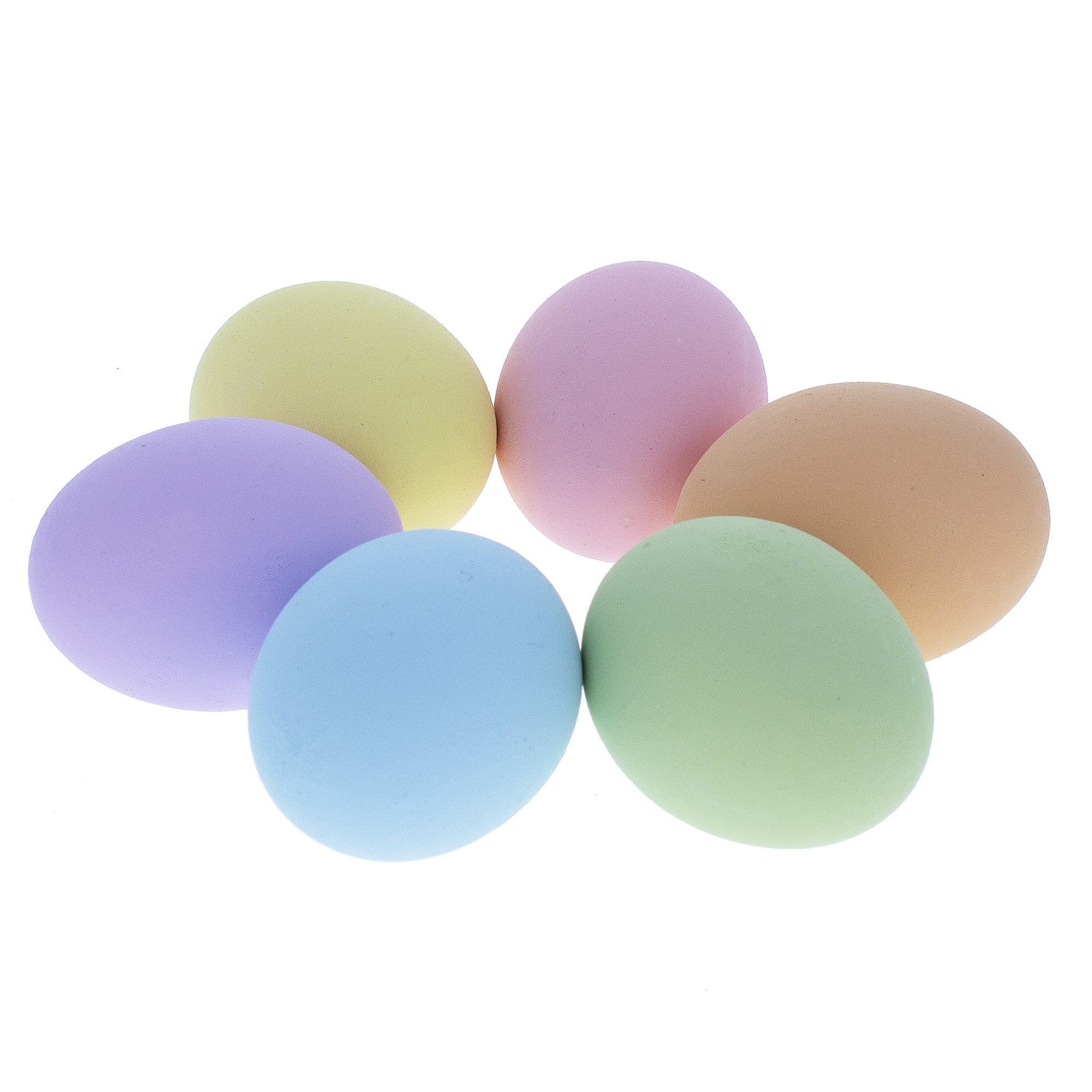 6 Miniature Pastel Ceramic Eggs 1.27 Inches