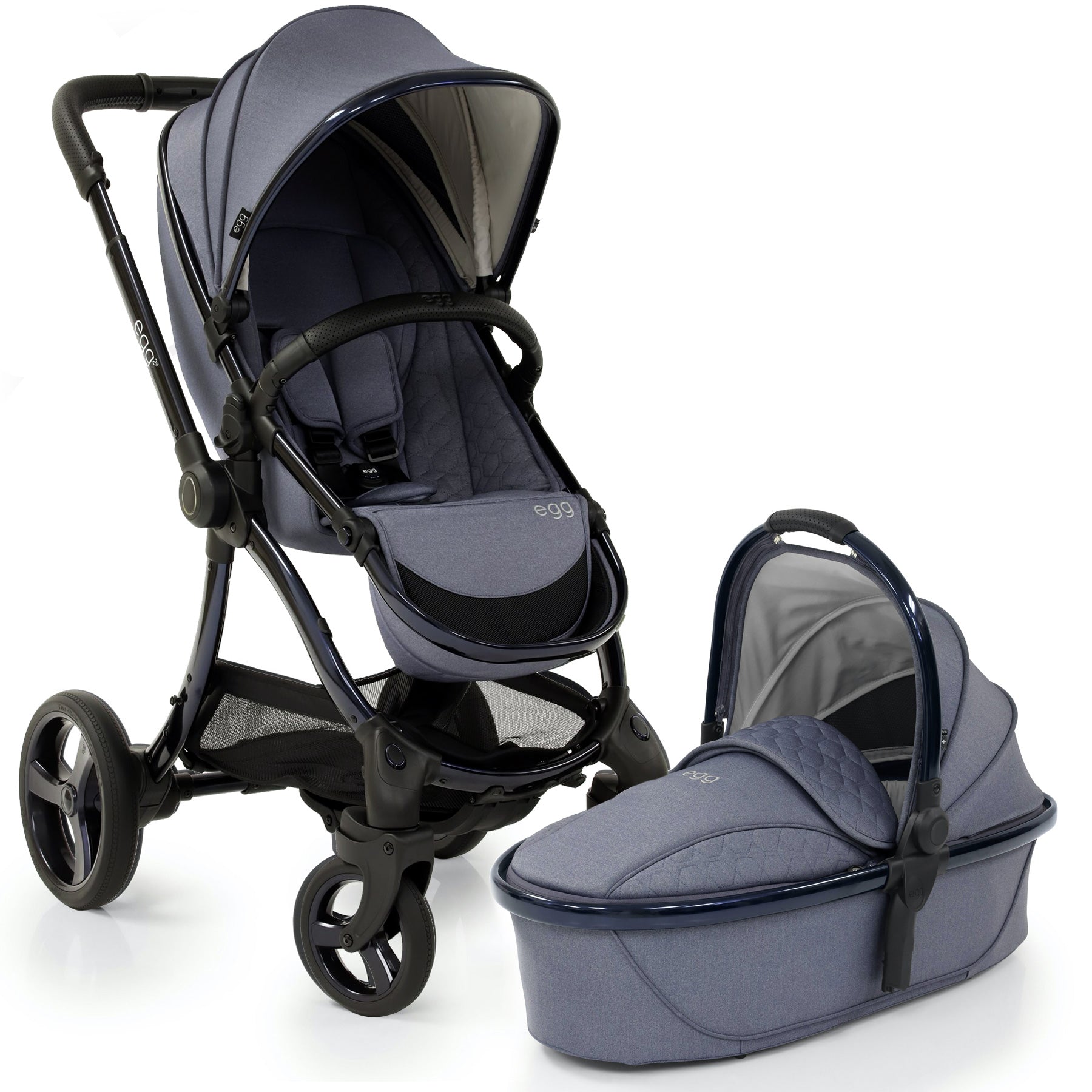 Egg2® Stroller & Carry Cot In Chambray Bundle