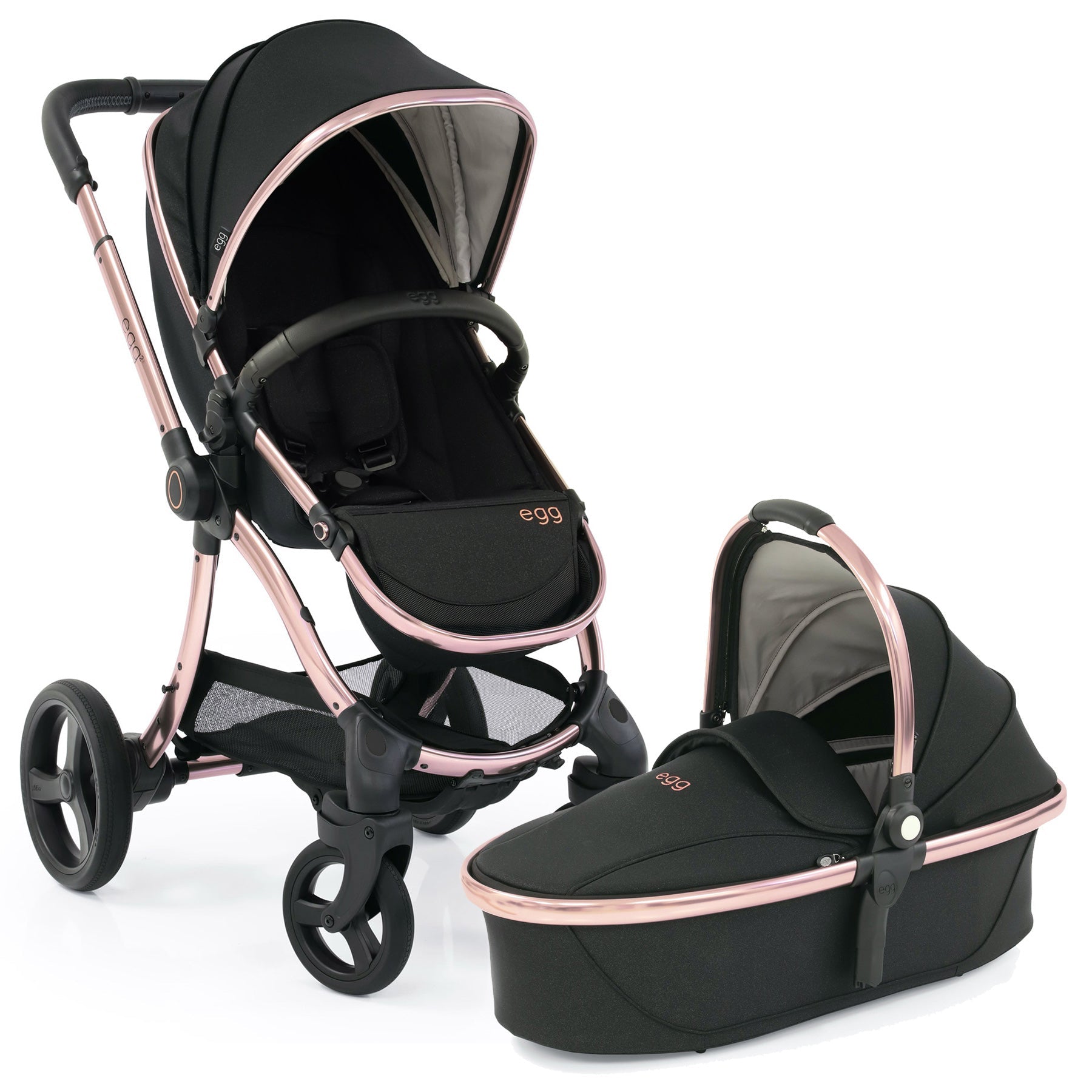 Egg2® Stroller & Carry Cot In Diamond Black Bundle