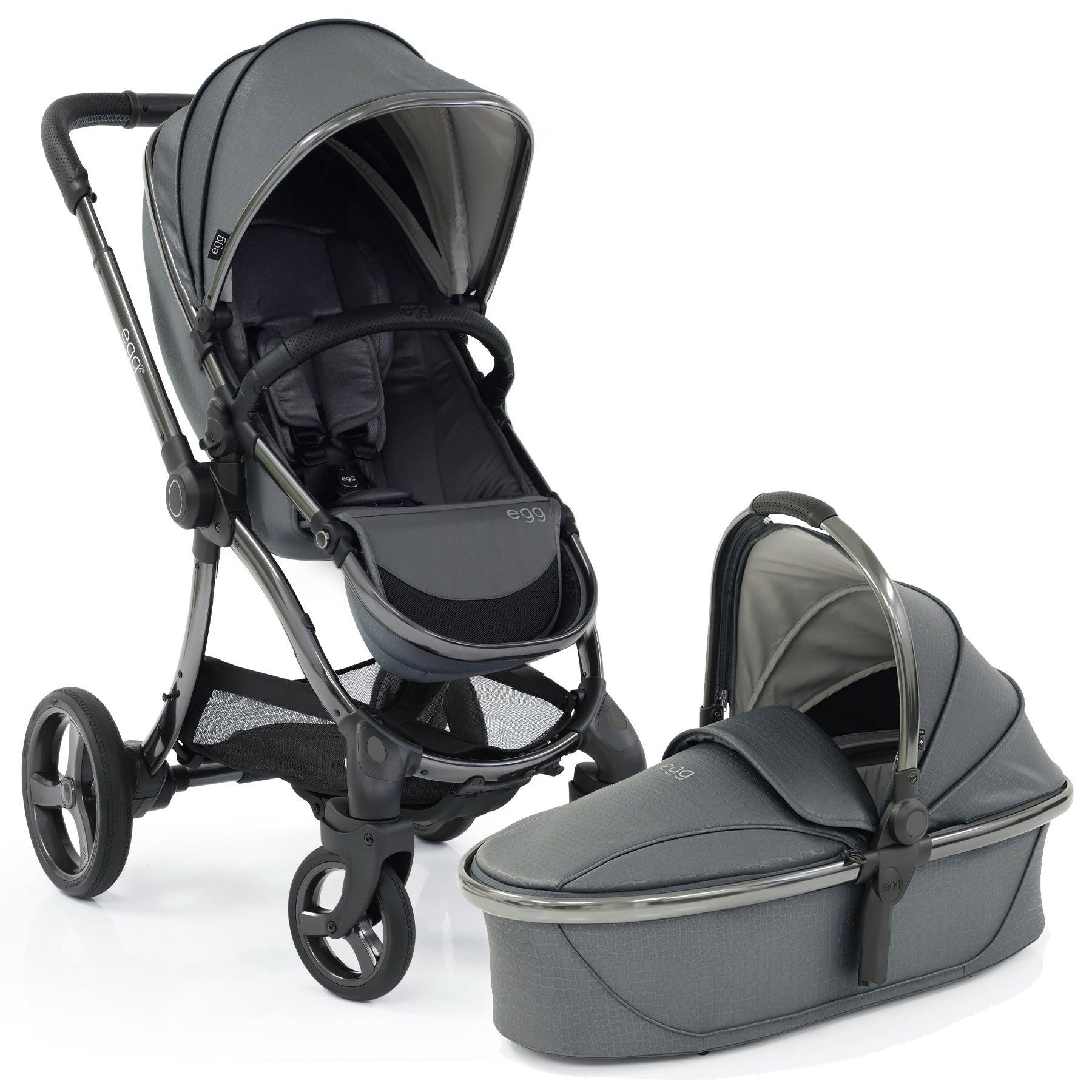 Egg2® Stroller & Carry Cot In Jurassic Grey Bundle