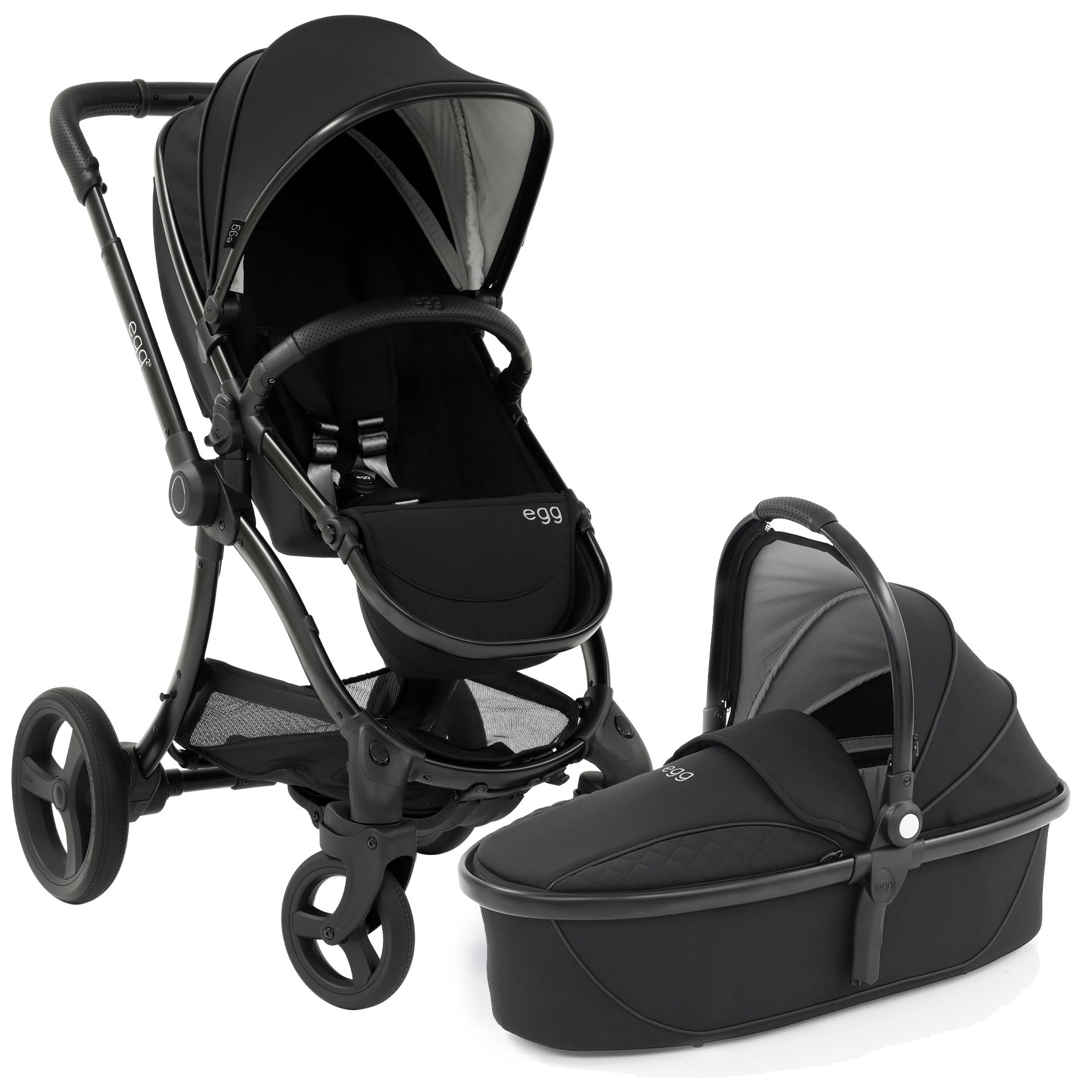 Egg2® Stroller & Carry Cot In Just Black Bundle