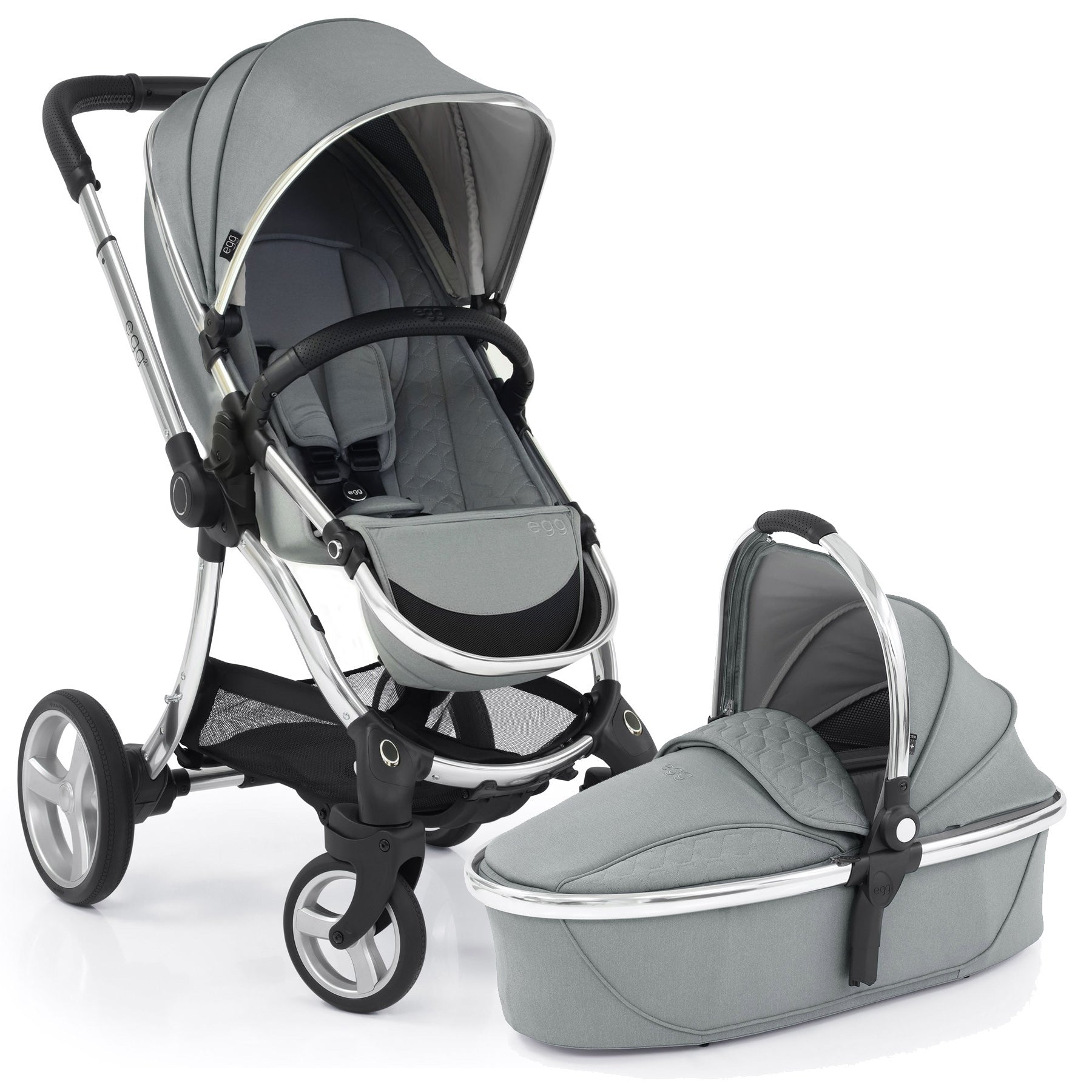 Egg2® Stroller & Carry Cot In Monument Grey Bundle