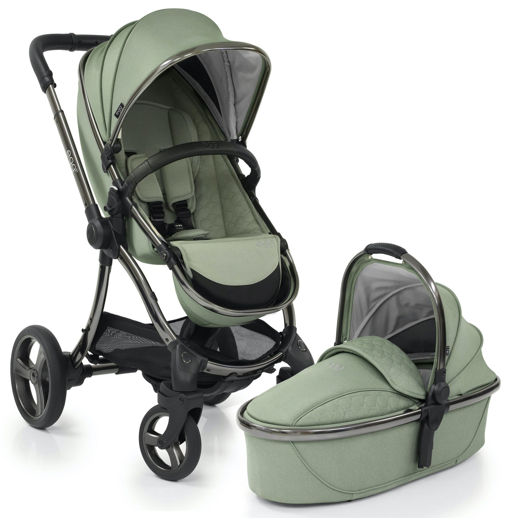 Egg2® Stroller & Carry Cot In Sea Grass Bundle