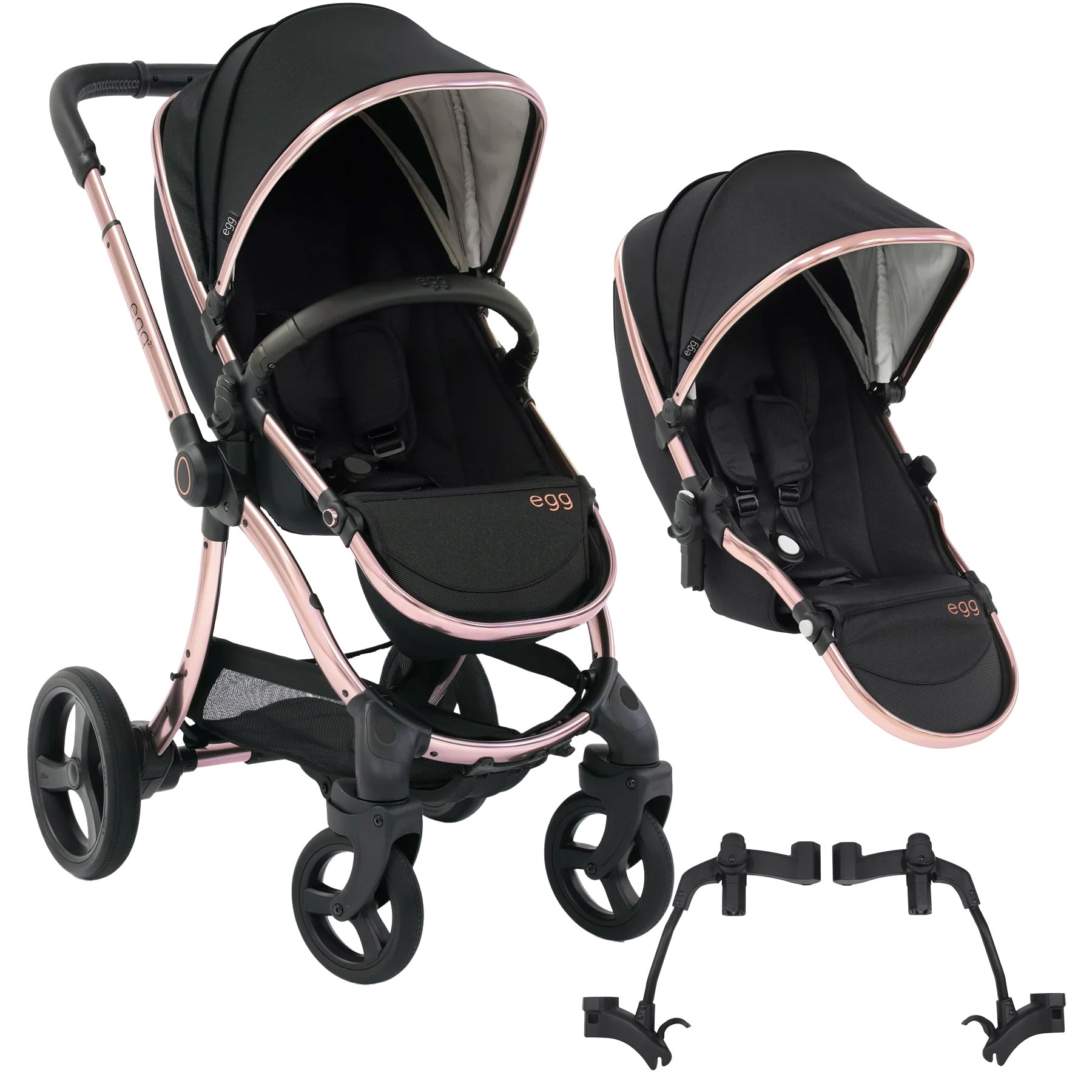 Egg2® Double Stroller In Diamond Black