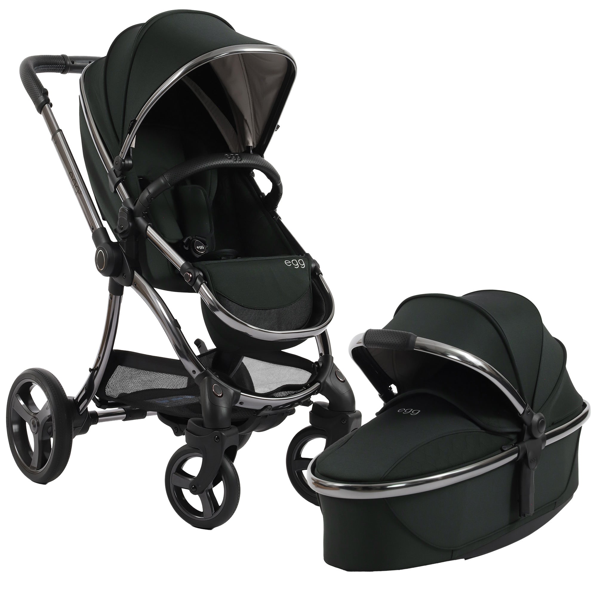 Egg3® Stroller & Carry Cot In Black Olive Bundle