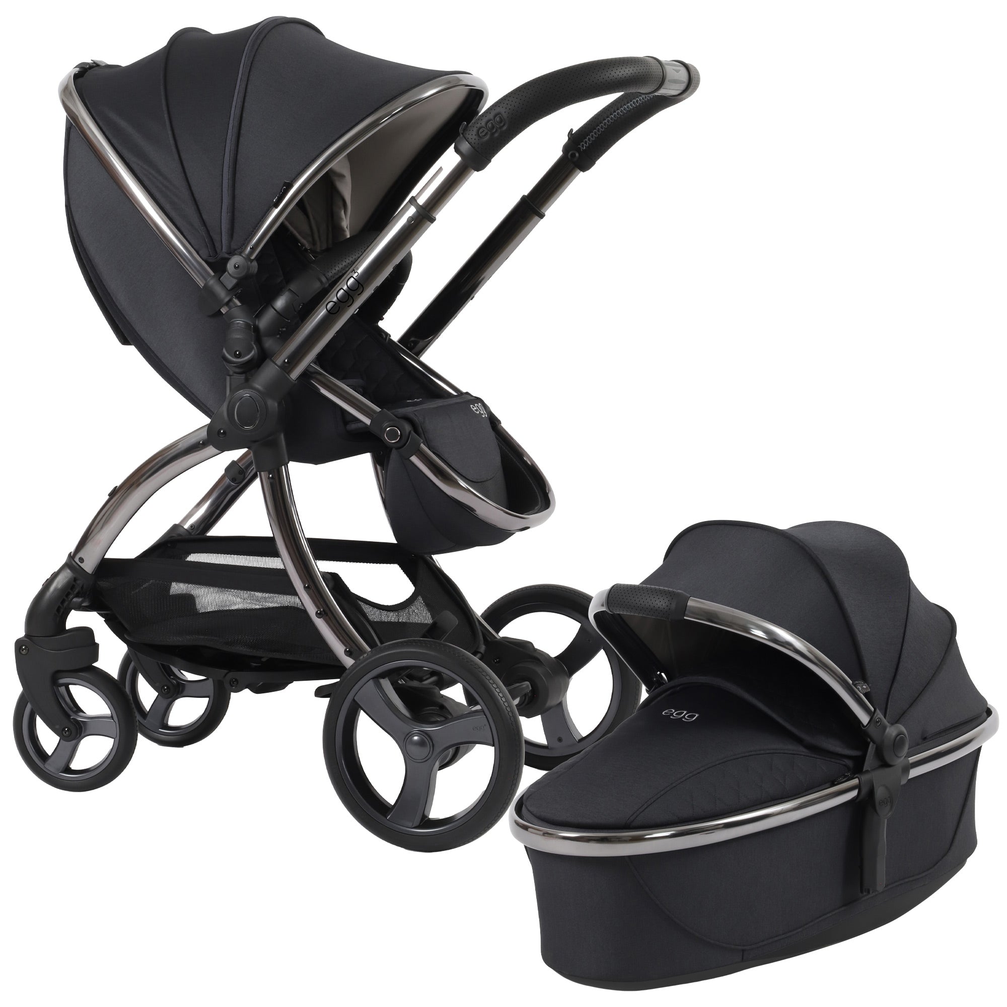 Egg3® Stroller & Carry Cot In Carbonite Bundle