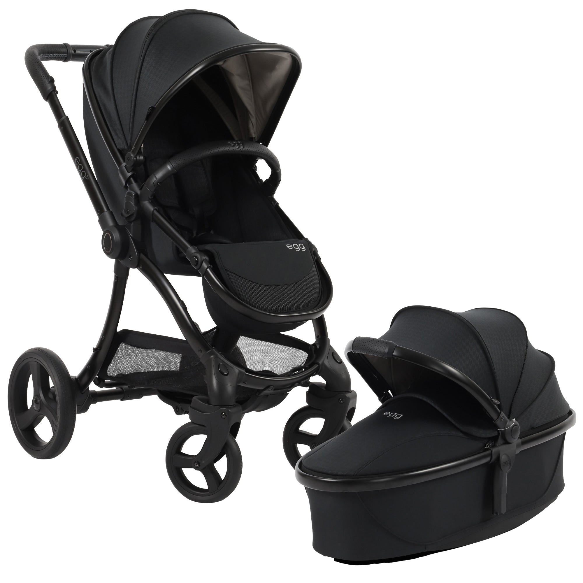 Egg3® Stroller & Carry Cot In Houndstooth Black Bundle