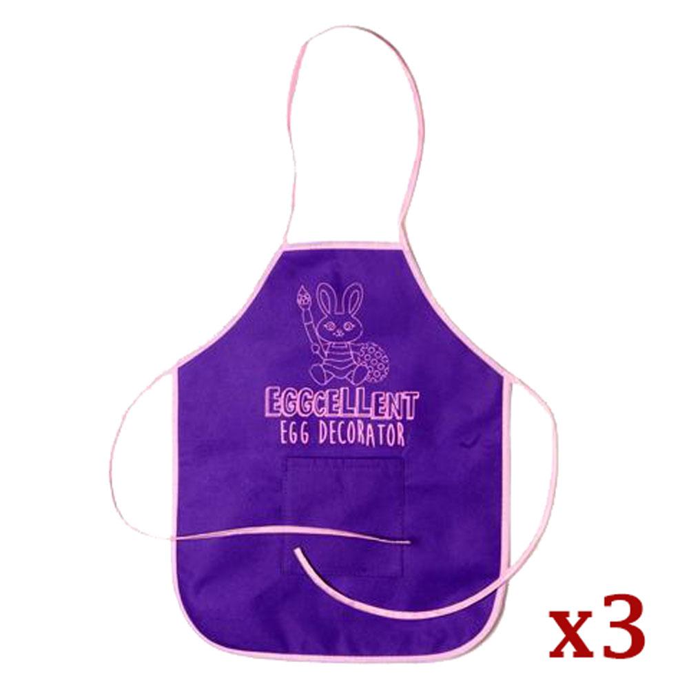 Set Of 3 Egg Decorating Apron With Pockets 17.25 Inches