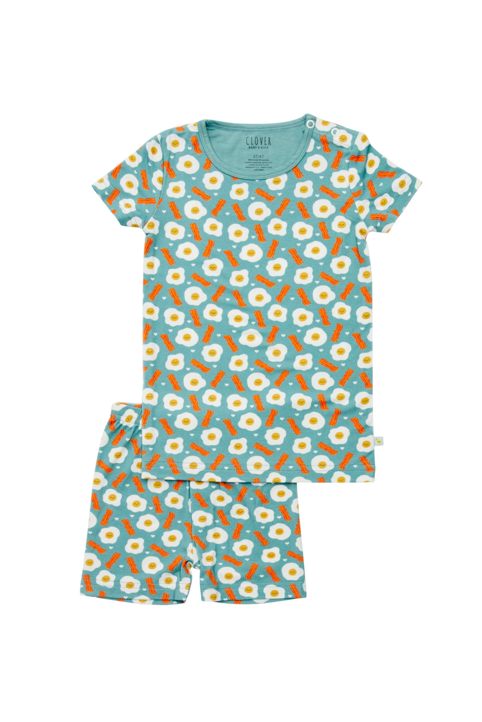 Shorts Pajama Set - Bacon And Eggs