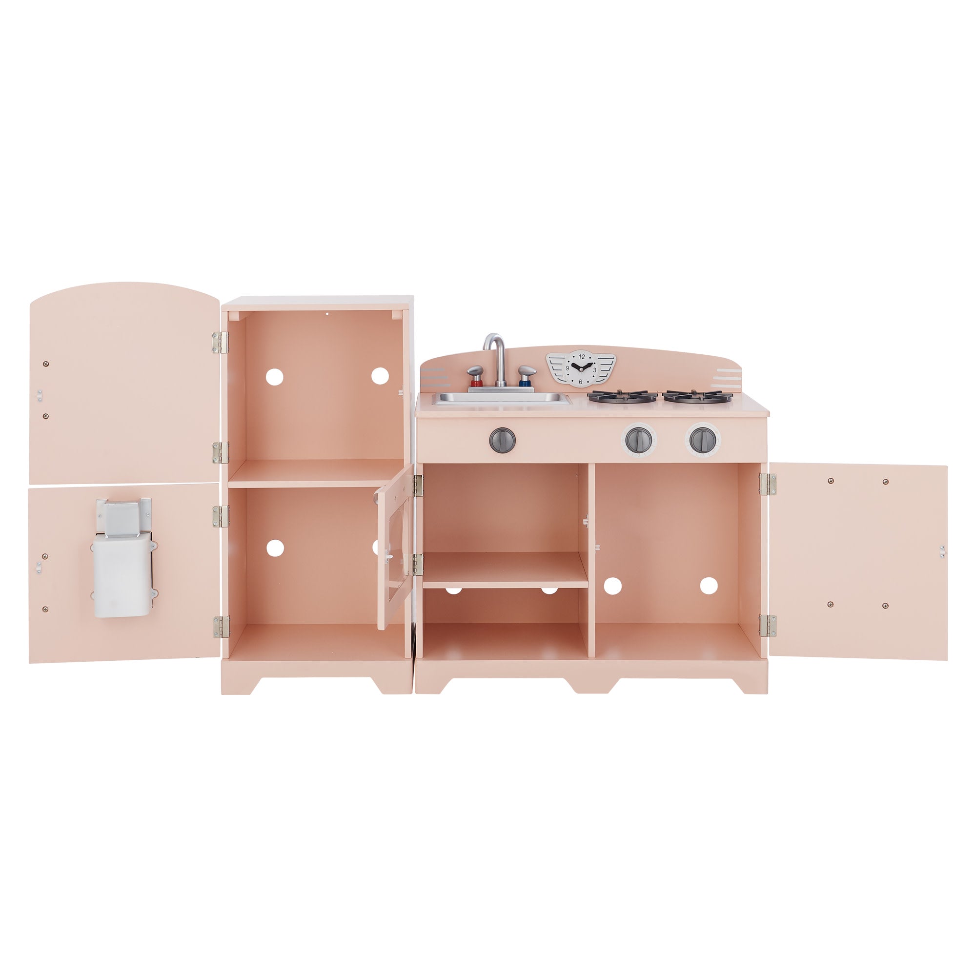 Little Chef Fairfield Retro Kids Kitchen Playset With Refrigerator, Pink