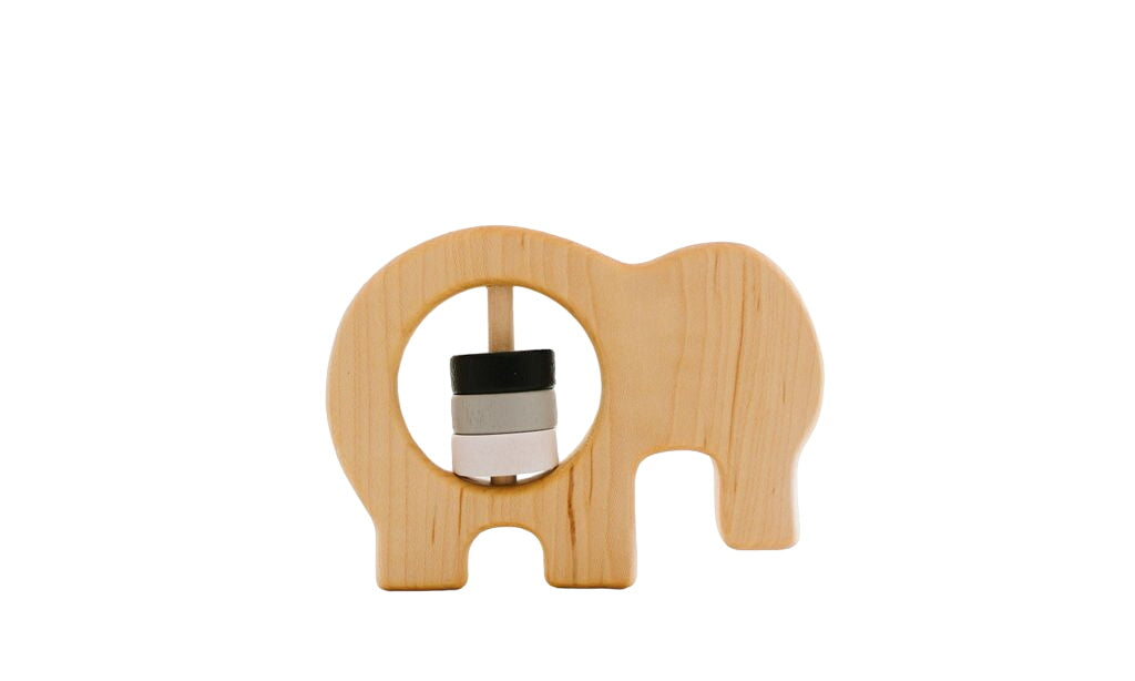 Elephant Wooden Baby Rattle