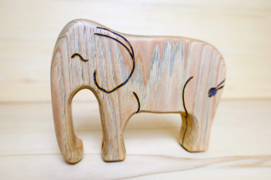 Large Wooden Elephant Toy