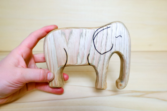 Large Wooden Elephant Toy
