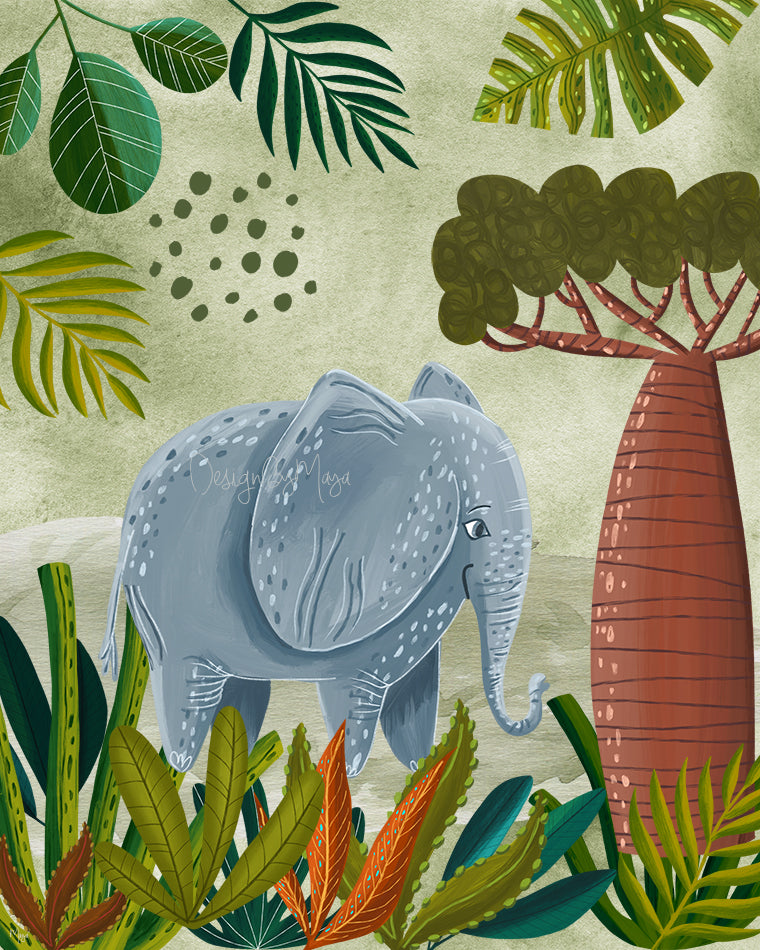 Nursery Safari Prints - Luster Paper Nursery Wall Art Prints