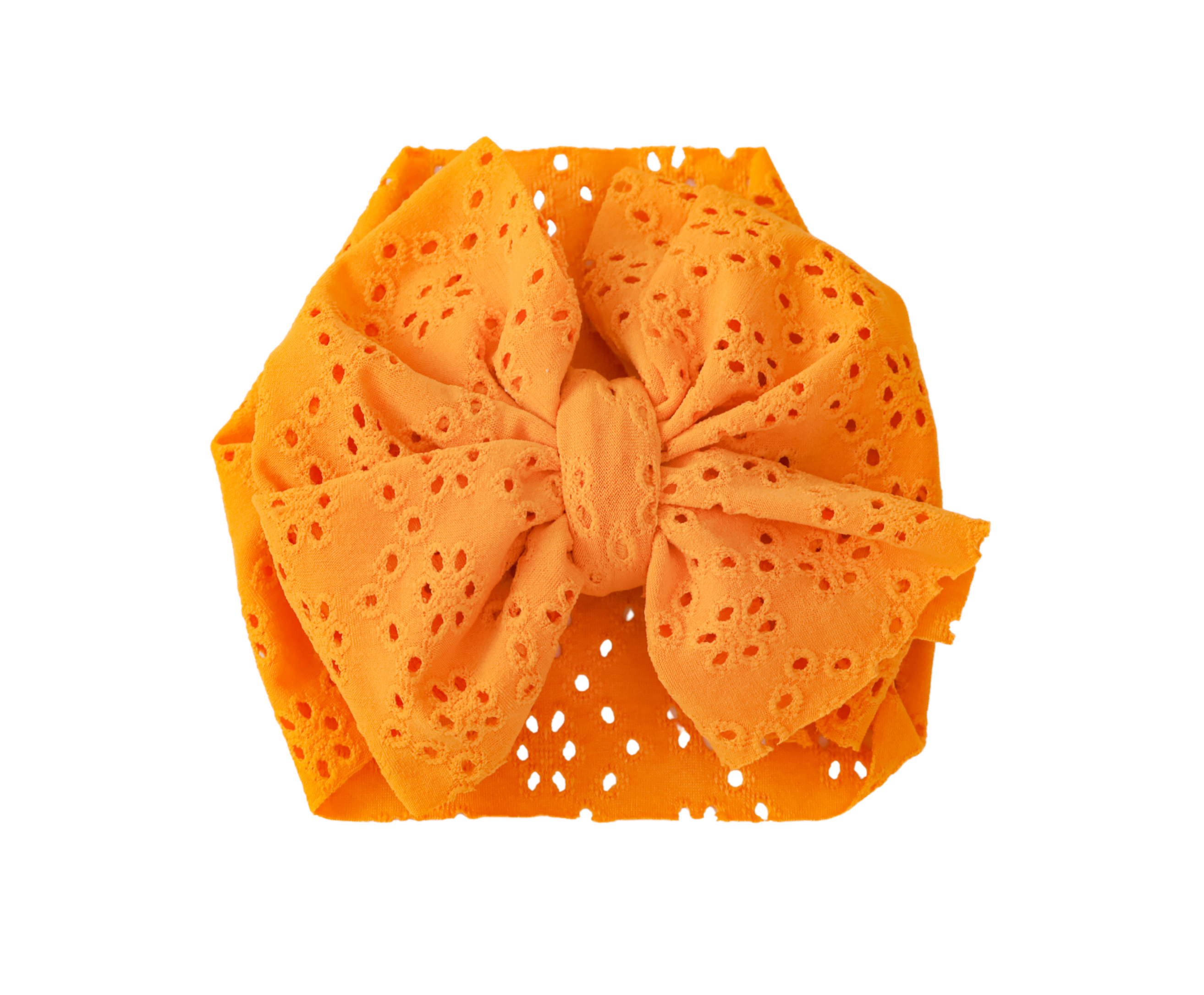 Eyelet Headwrap Bow- Mustard