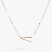 Initial V Precious Elongated Necklace