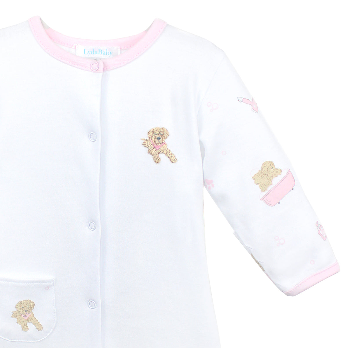 Pet Spa Printed And Embroidery Footie | Baby Girl