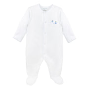 Graceful Sailboats Embroidery Footie | Baby Boy