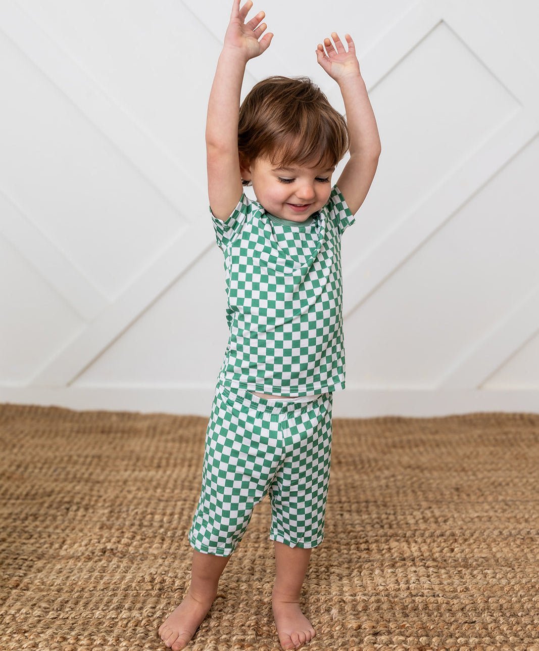 Emerald Checks Shorts Pj Set