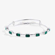 May Birthstone Emerald Cut Bangle