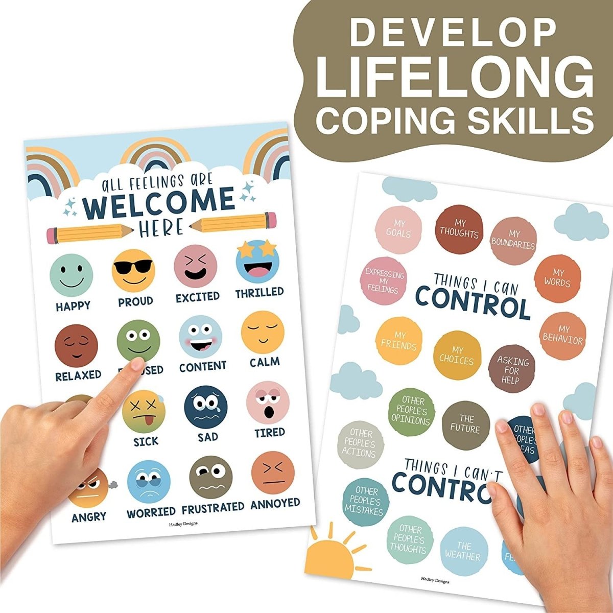 Emotional Intelligence Growth Kit: Boho 4 Poster Pack