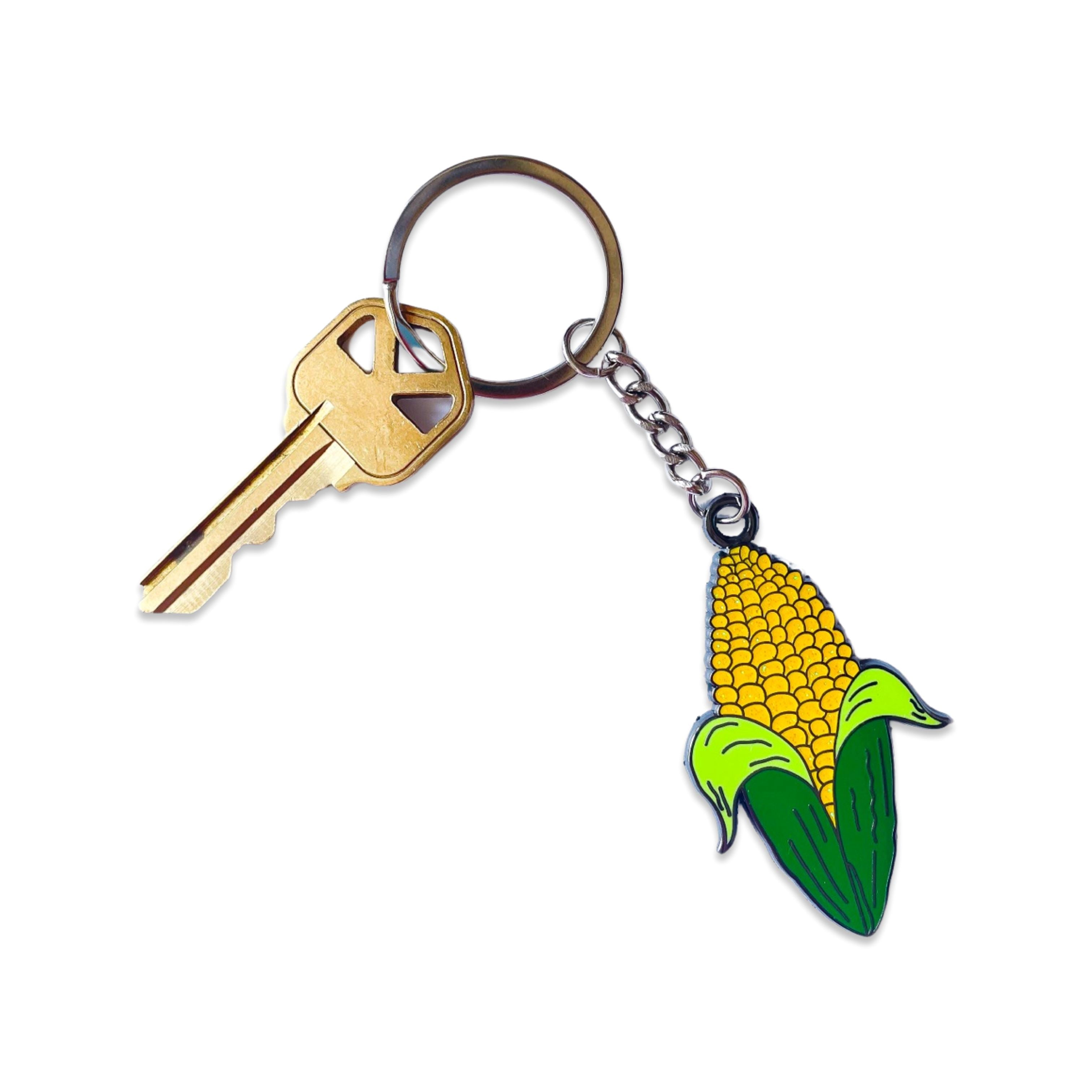 Corn Enamel Keychain