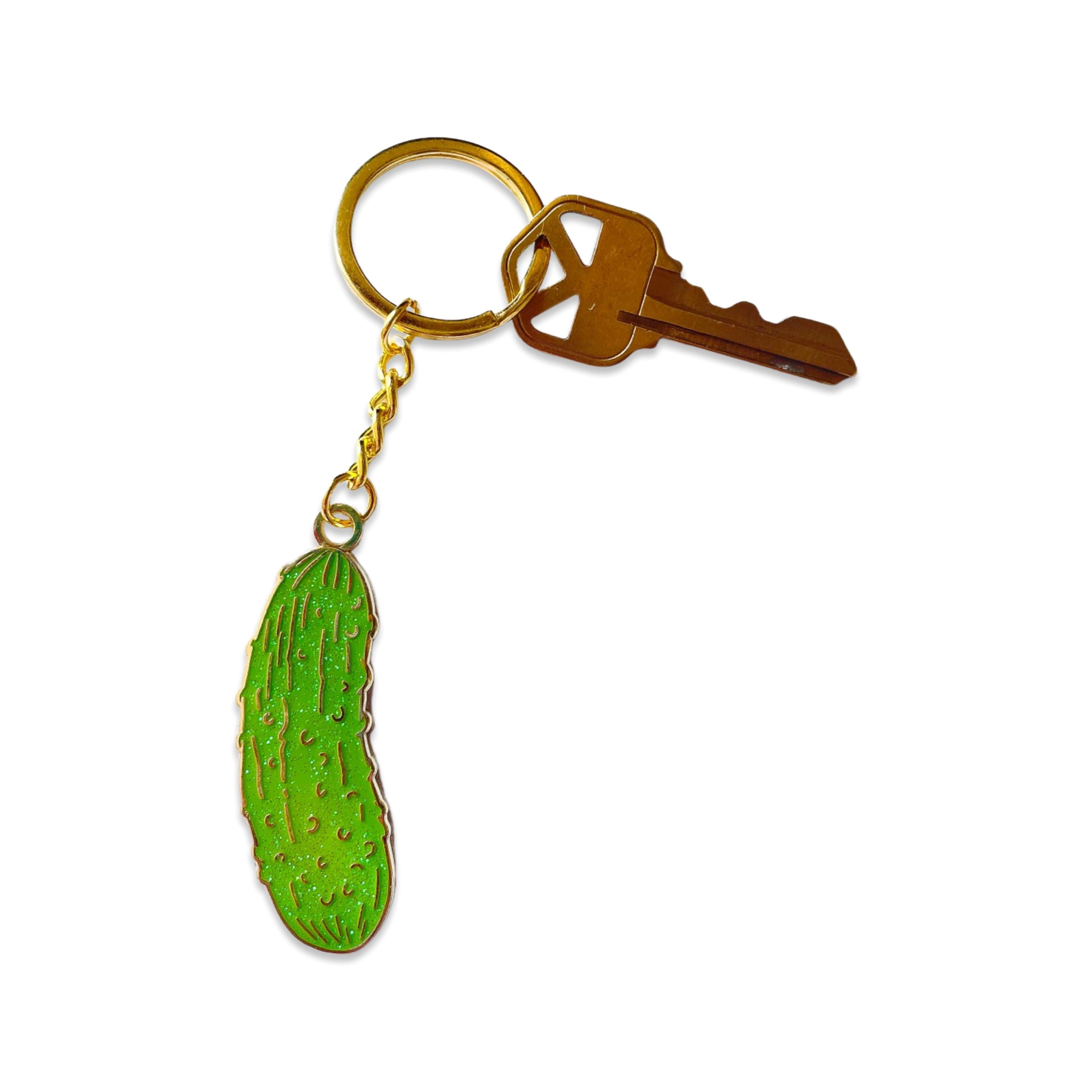 Pickle Enamel Keychain