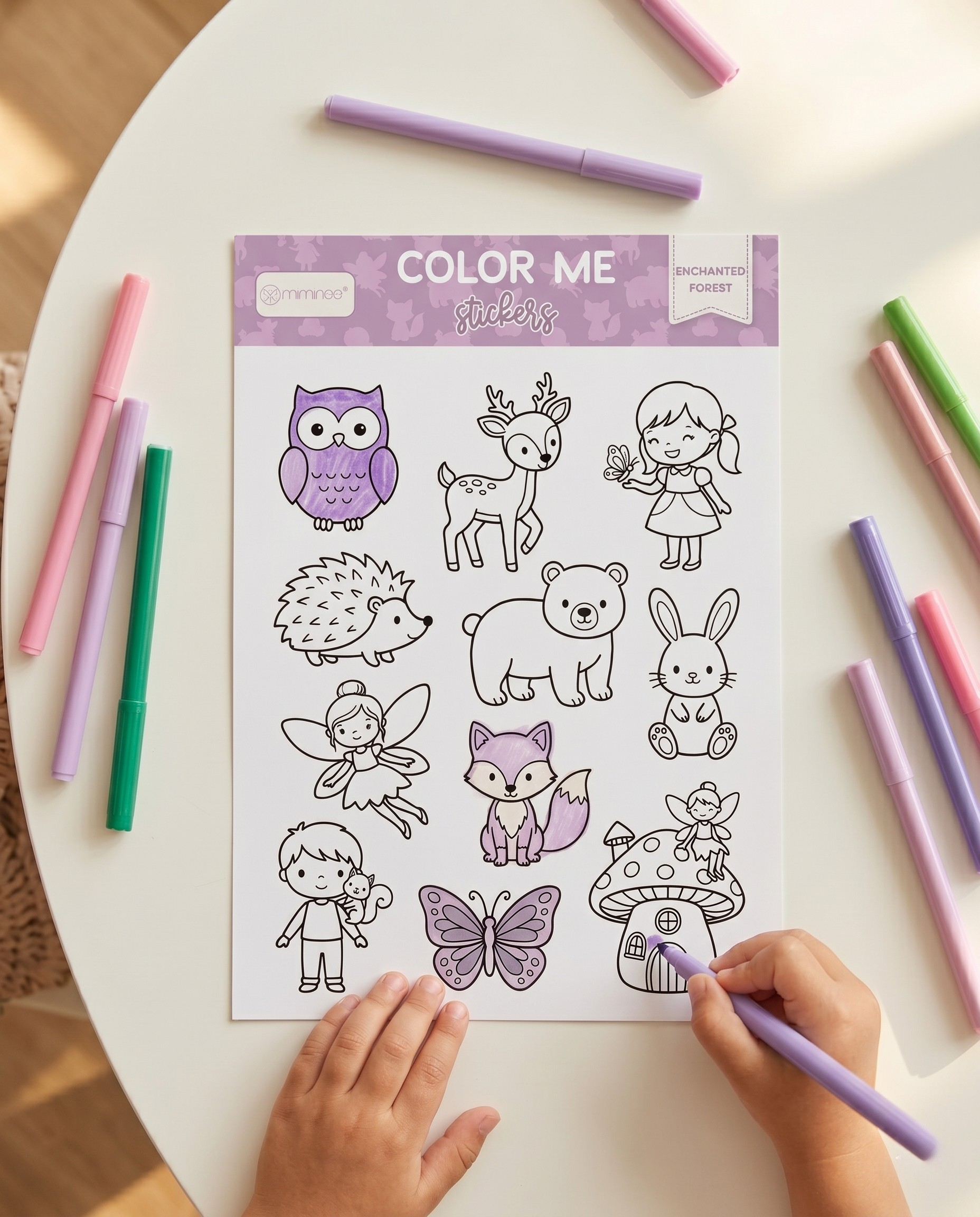 Enchanted Forest Party Color Me Stickers