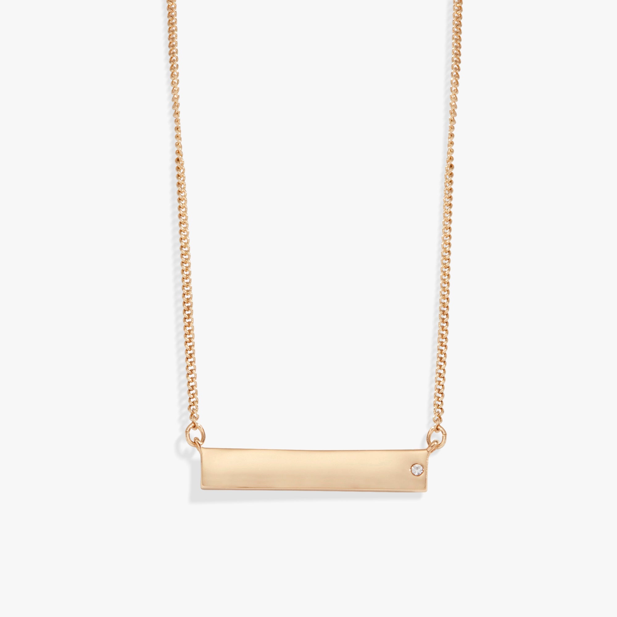 Bar Necklace With Crystal Accent
