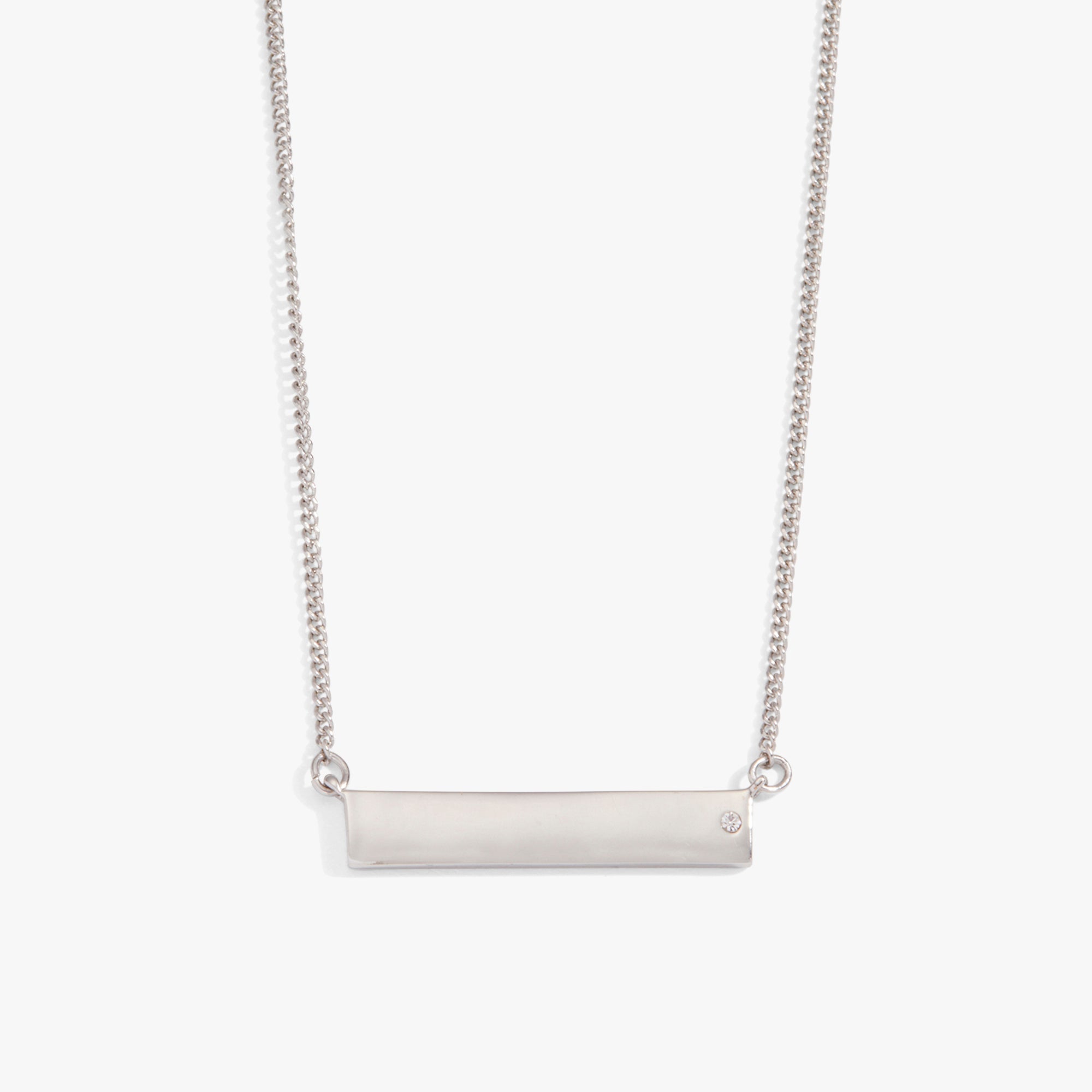 Bar Necklace With Crystal Accent