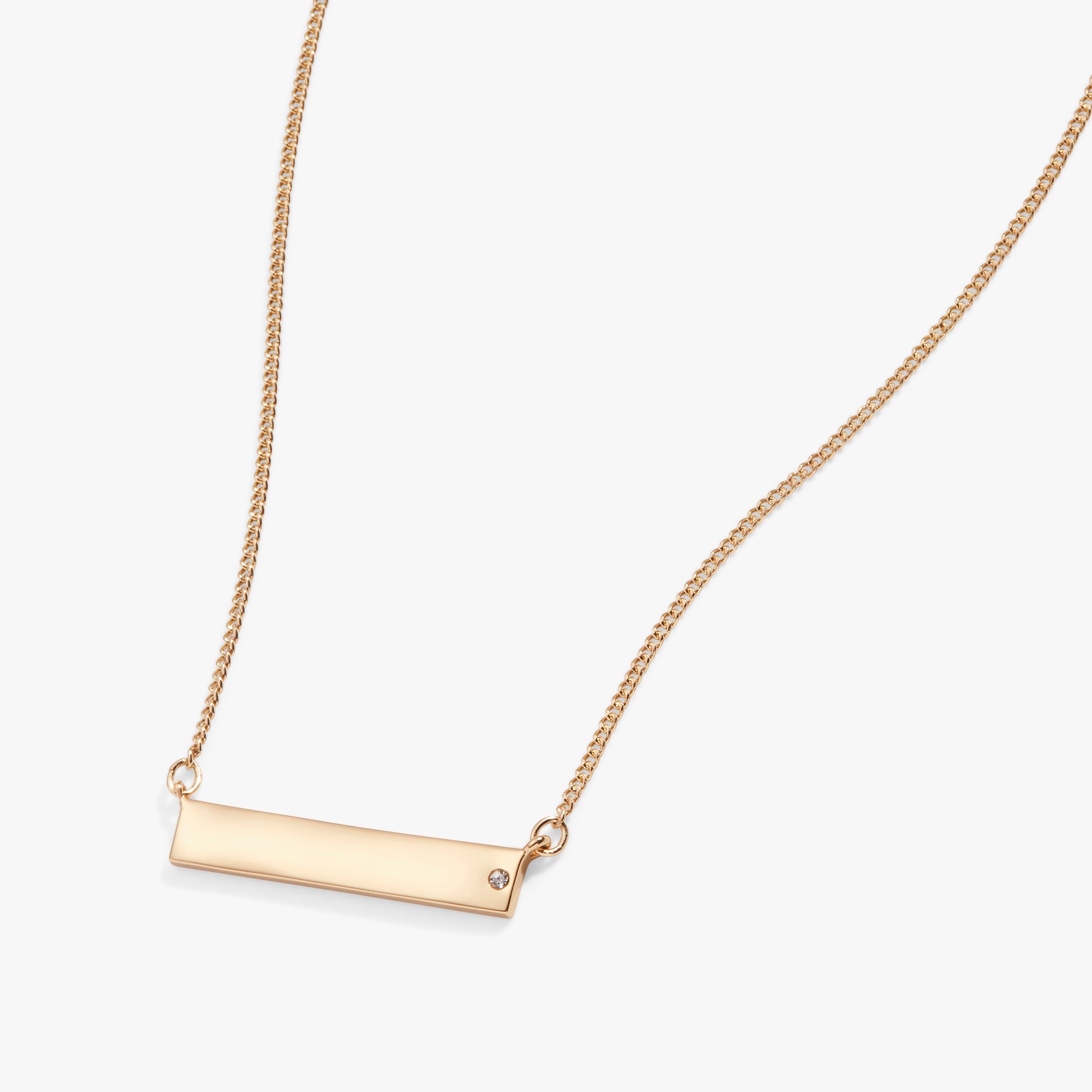 Bar Necklace With Crystal Accent