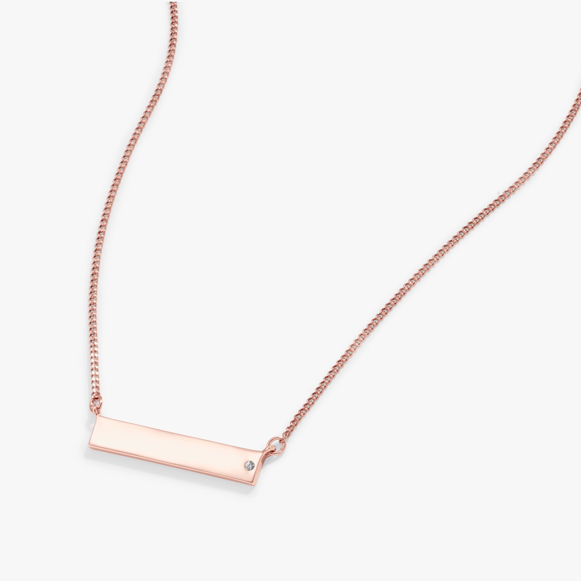 Bar Necklace With Crystal Accent
