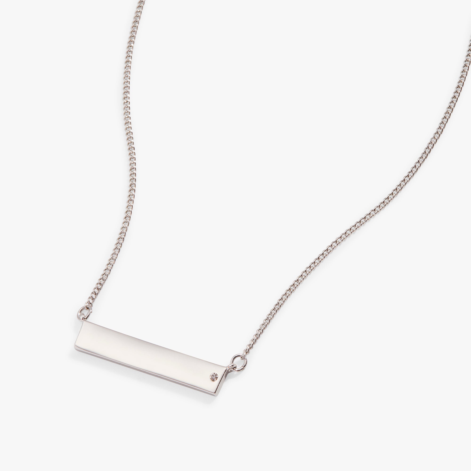Bar Necklace With Crystal Accent