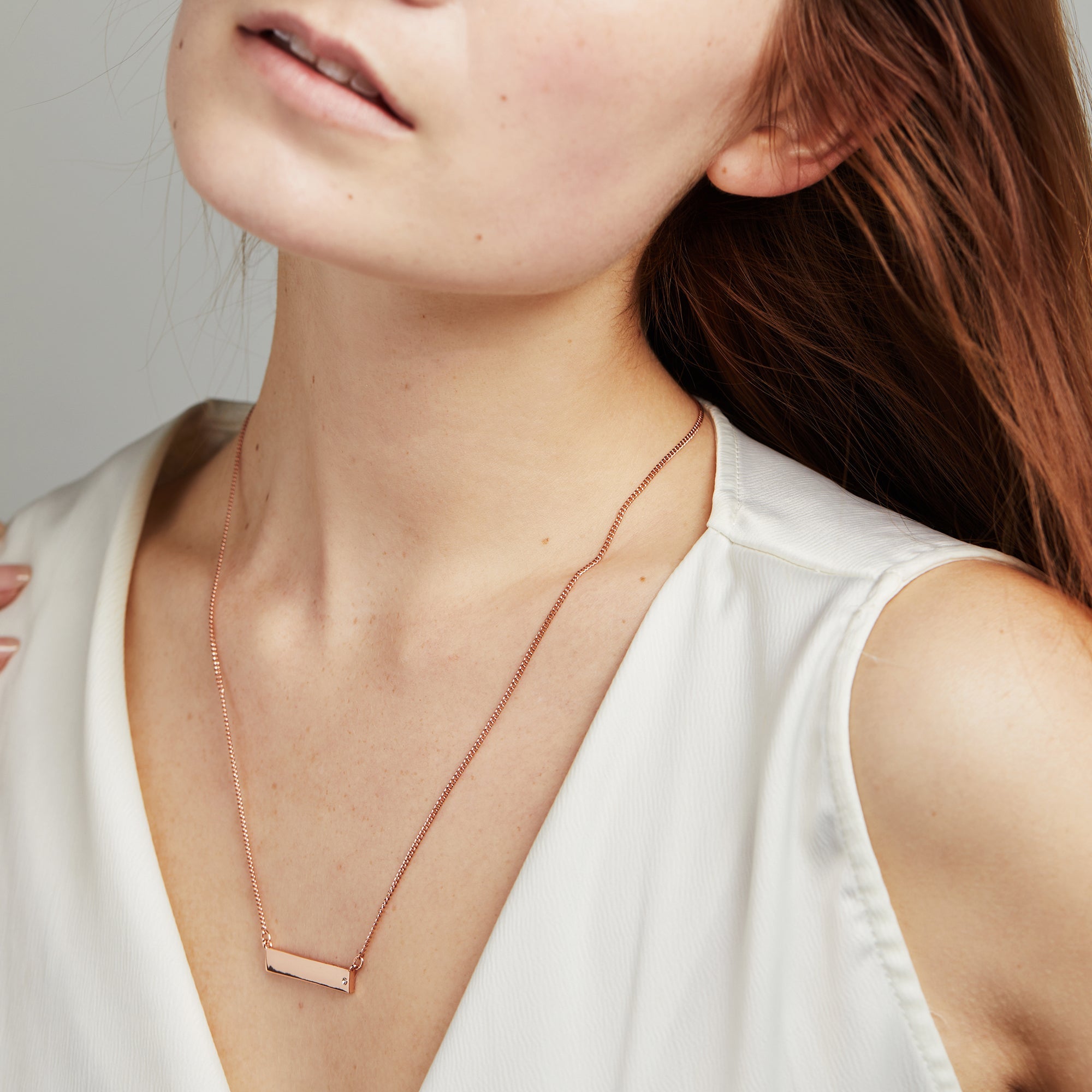 Bar Necklace With Crystal Accent