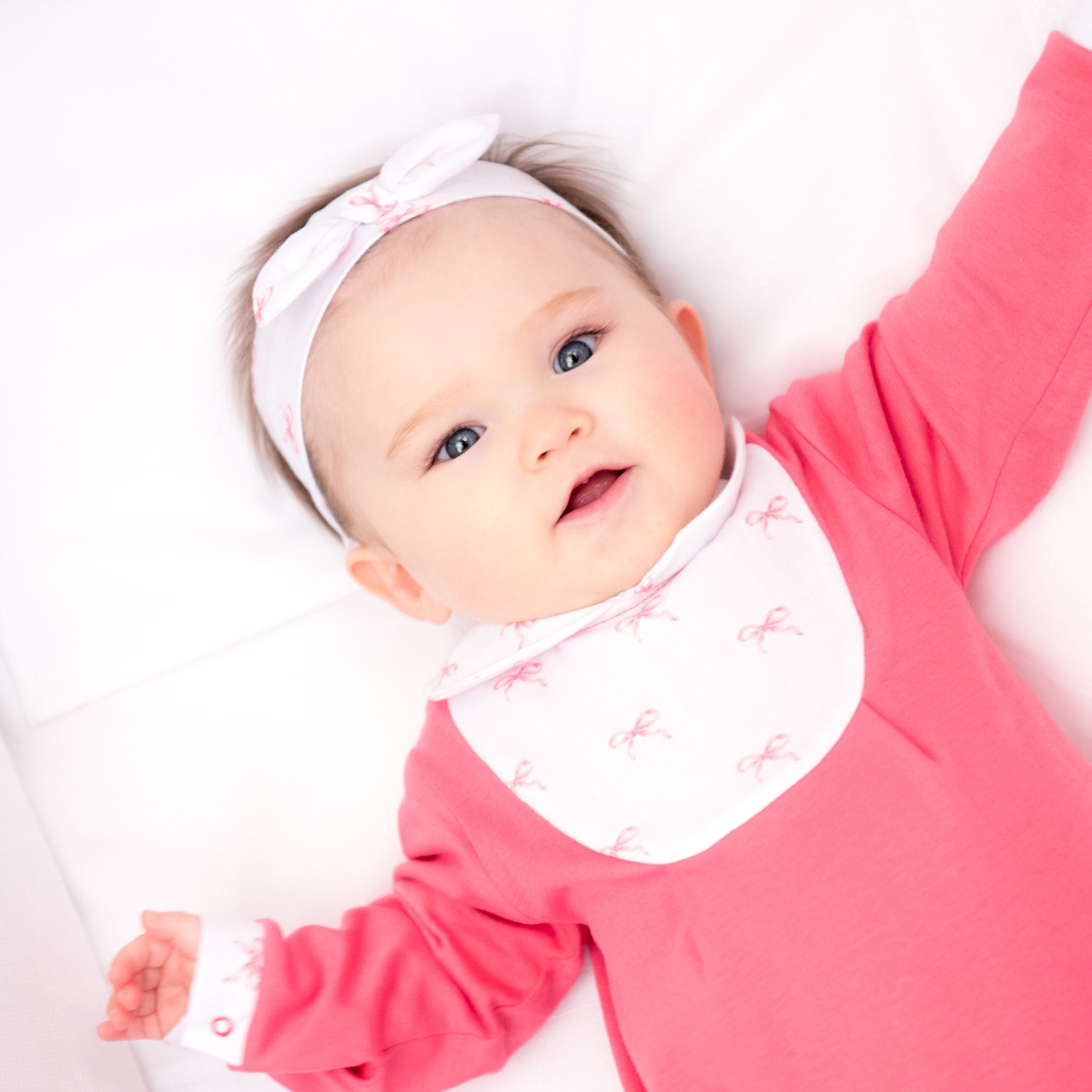 Eny | Baby Girls Pink Organic Cotton Babygrow
