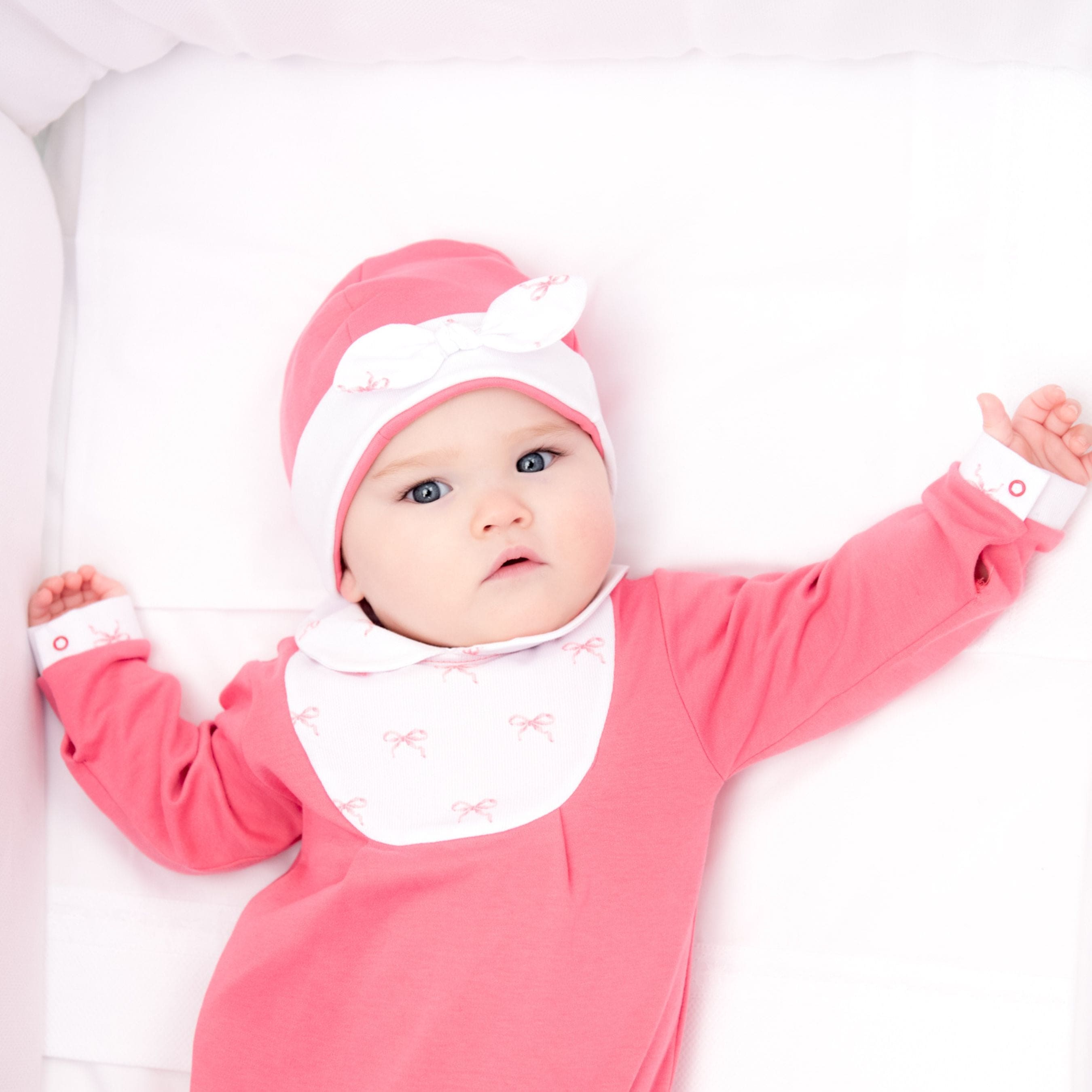 Eny | Baby Girls Pink Organic Cotton Babygrow