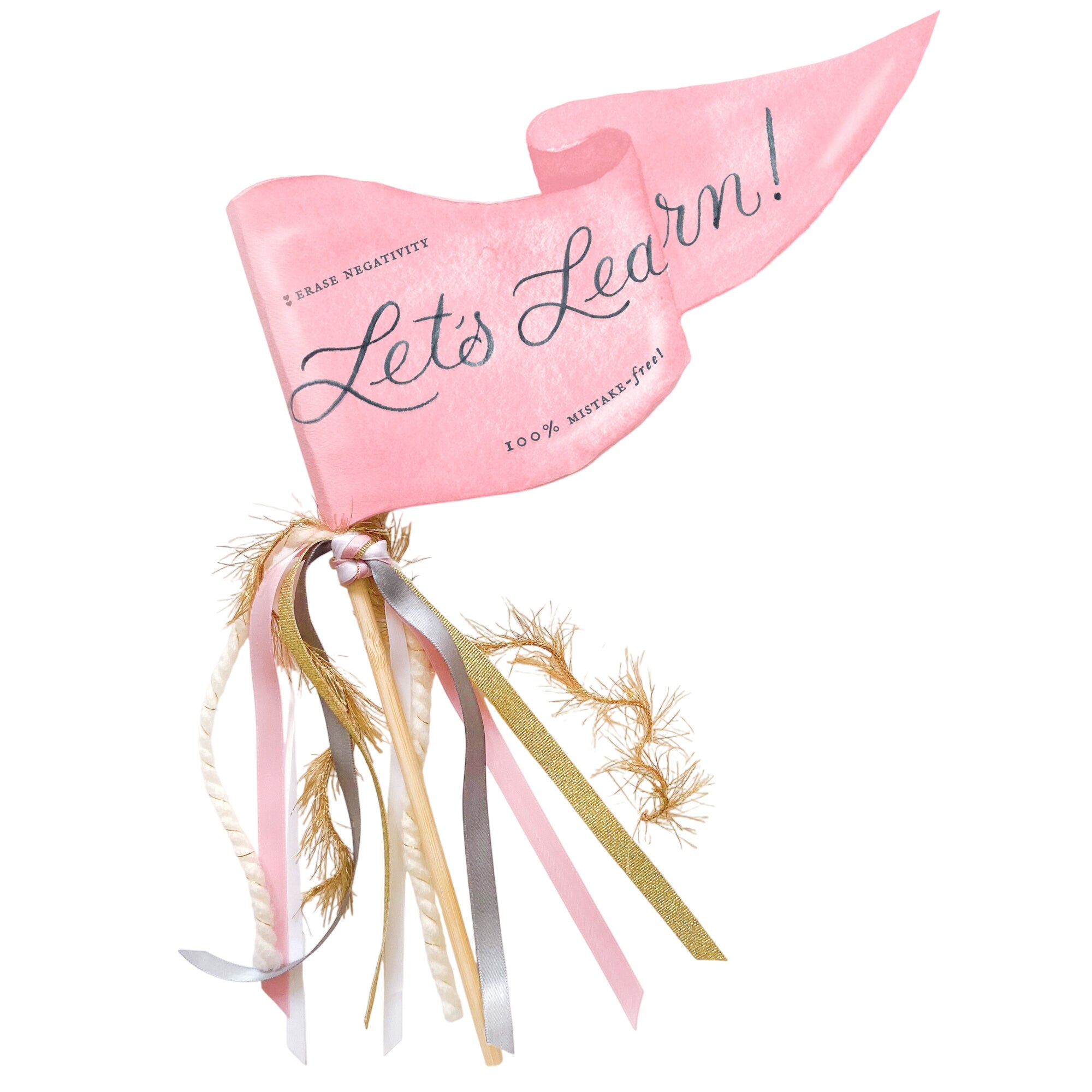 Cami Monet Let's Learn Pink Pennant - Party Decor