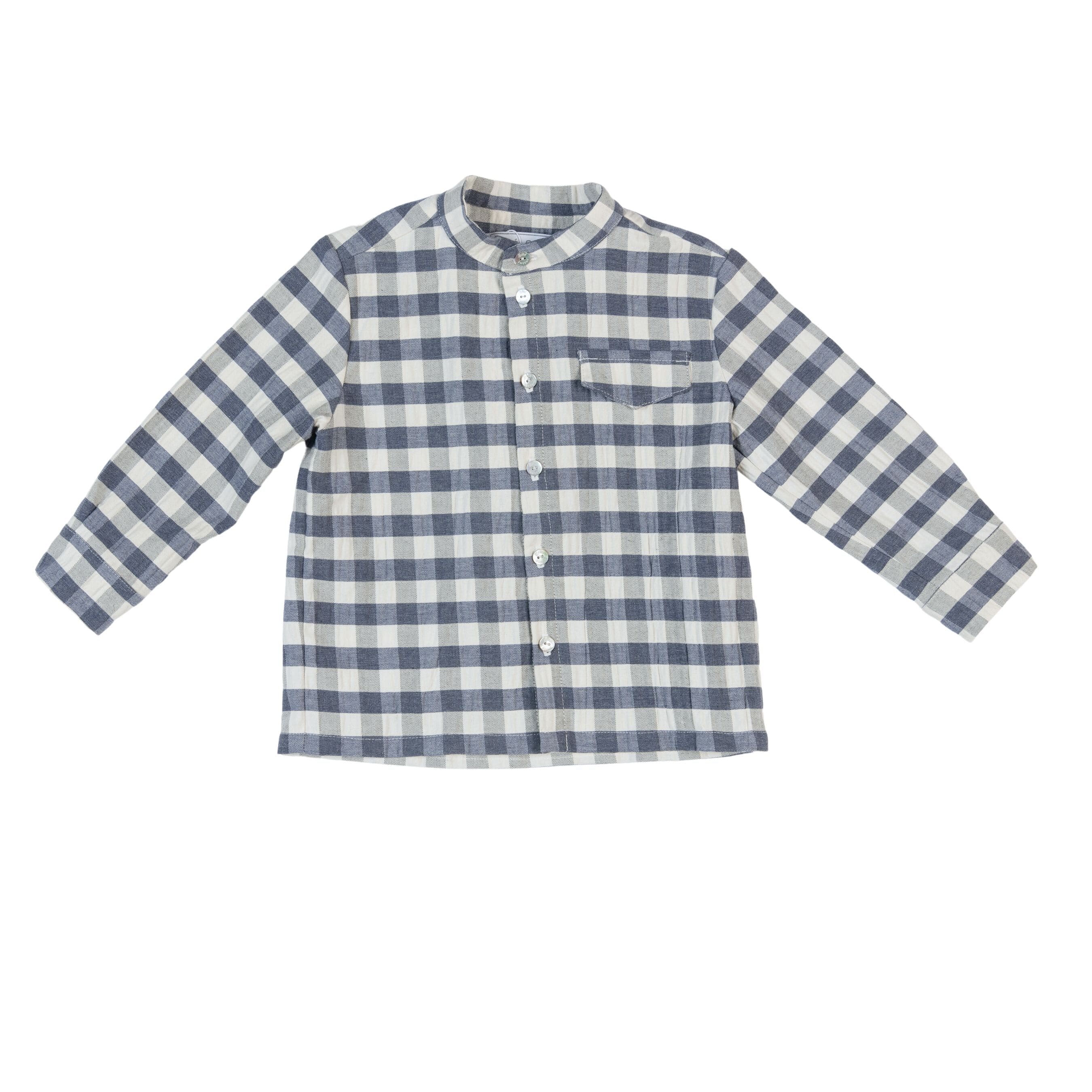 Eton | Boys Blue & Ivory Cotton Seersucker Shirt