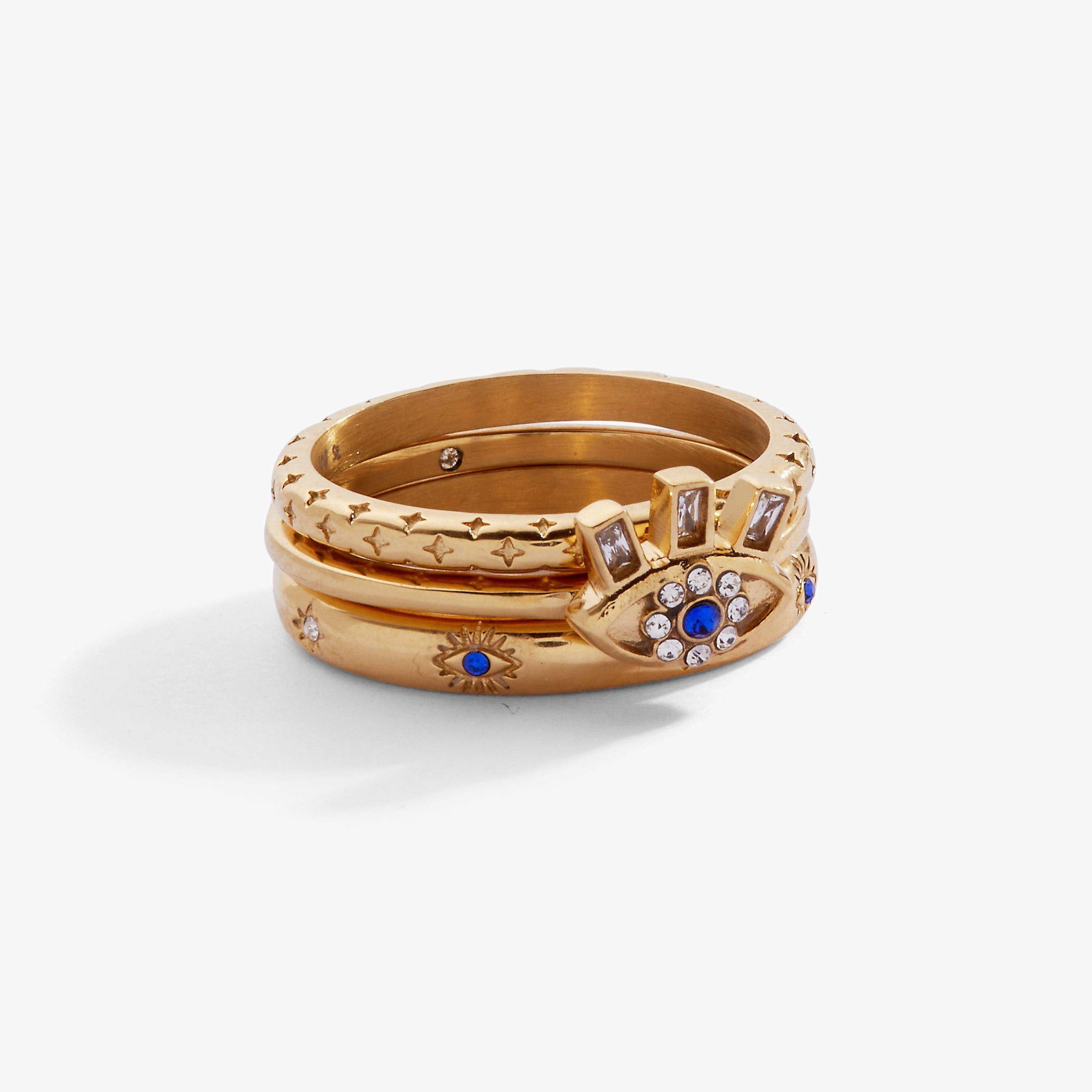 Evil Eye Stacking Ring Set Of 3