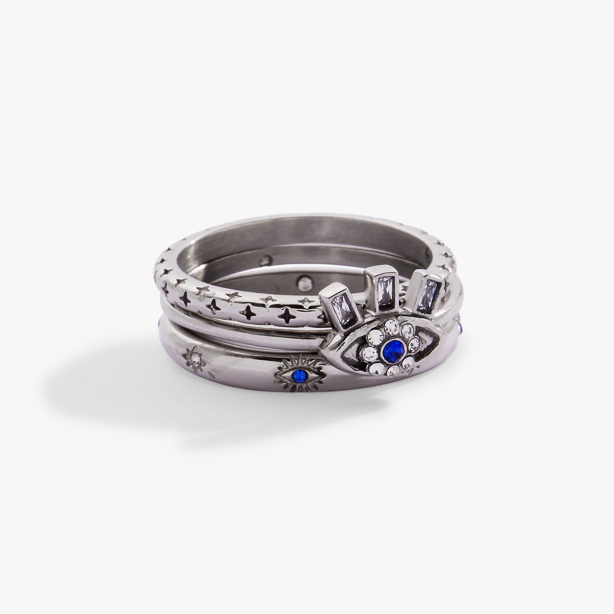 Evil Eye Stacking Ring Set Of 3
