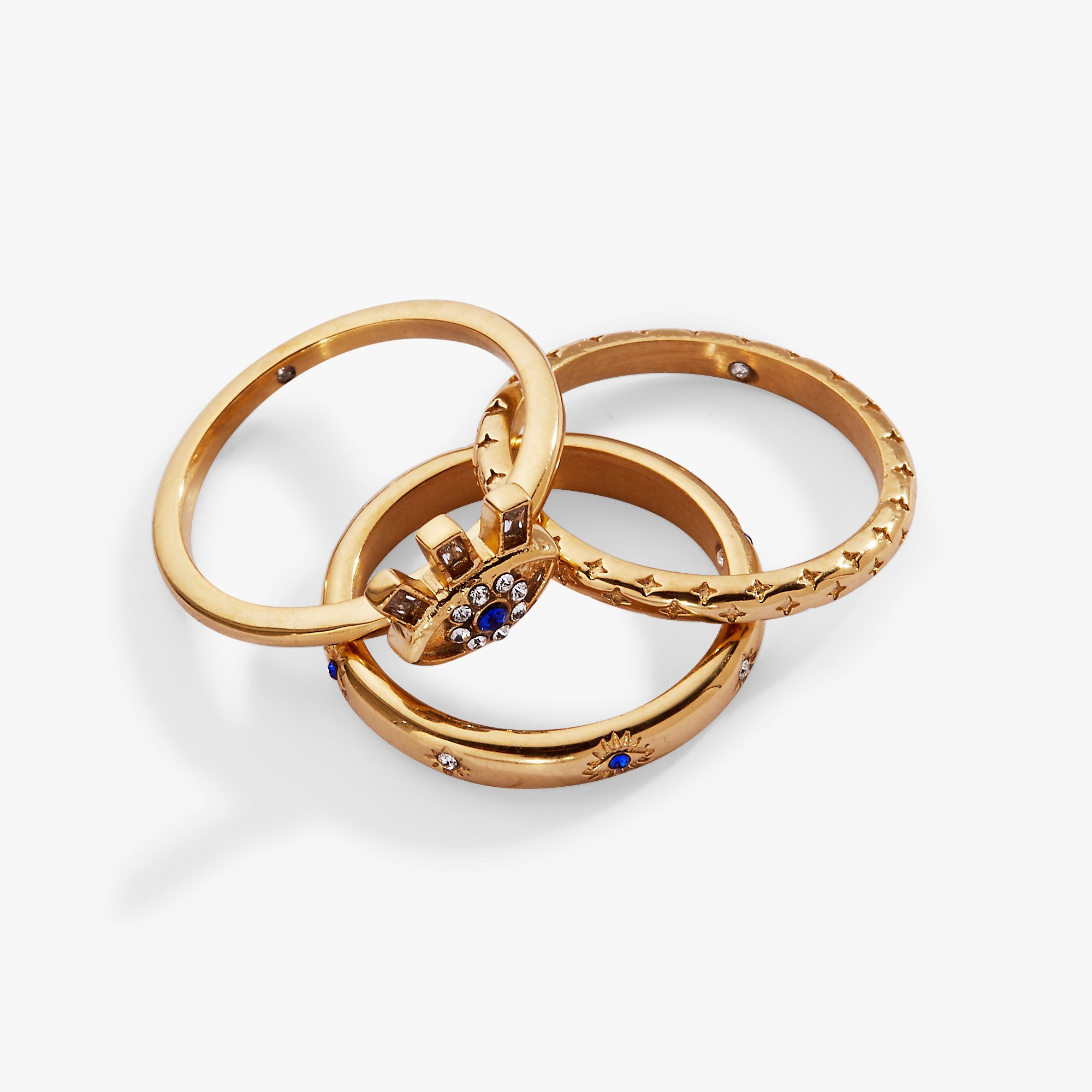 Evil Eye Stacking Ring Set Of 3