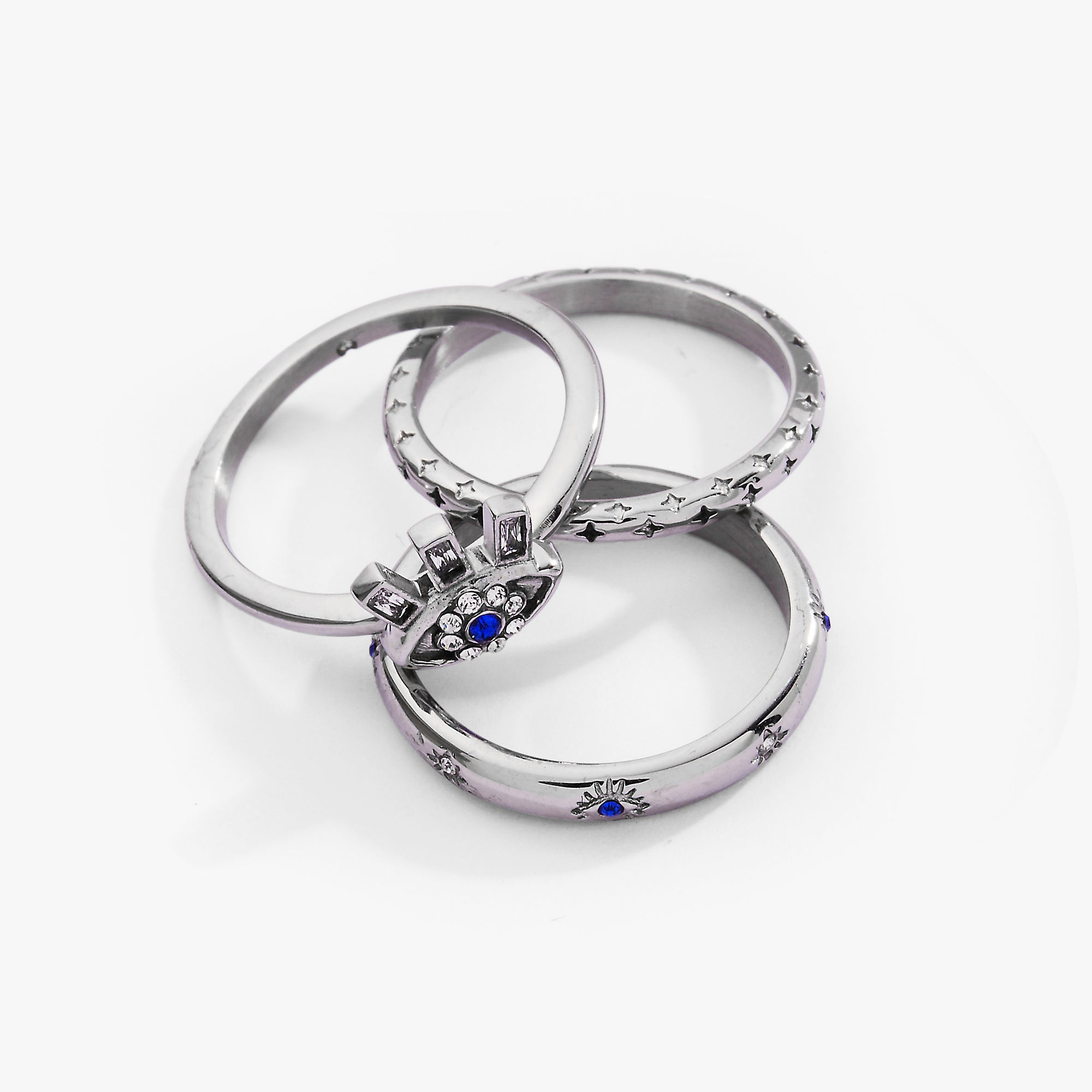 Evil Eye Stacking Ring Set Of 3