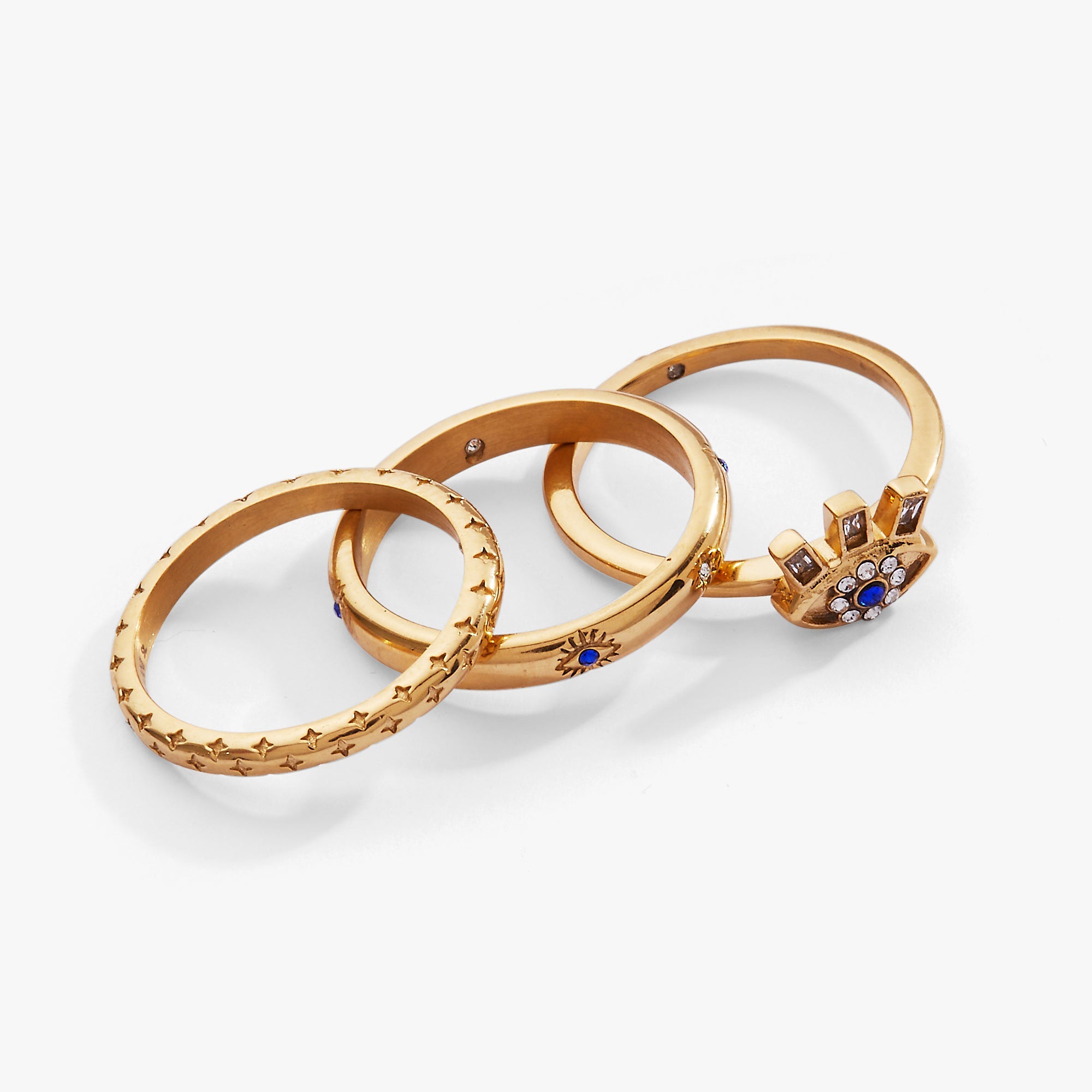 Evil Eye Stacking Ring Set Of 3