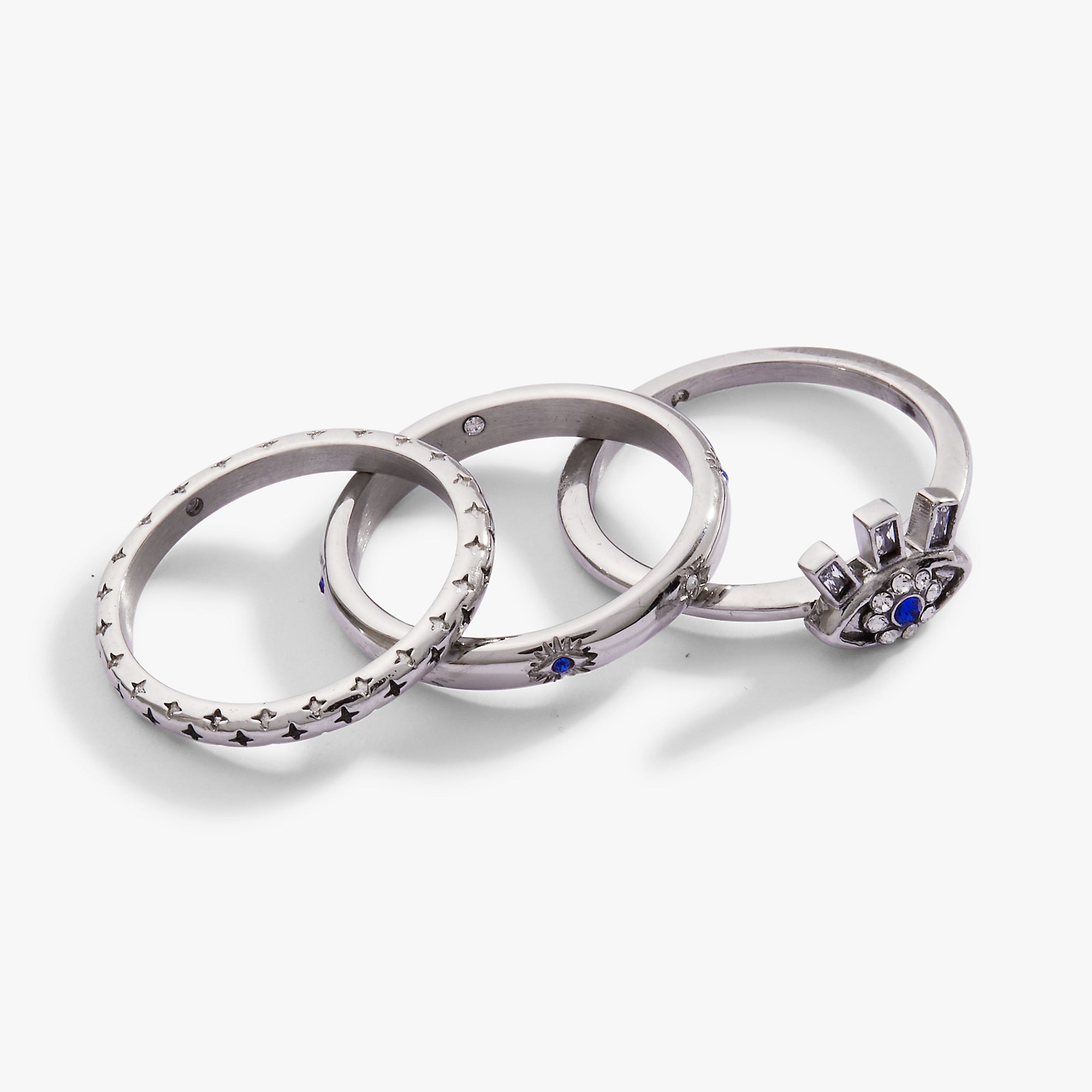 Evil Eye Stacking Ring Set Of 3