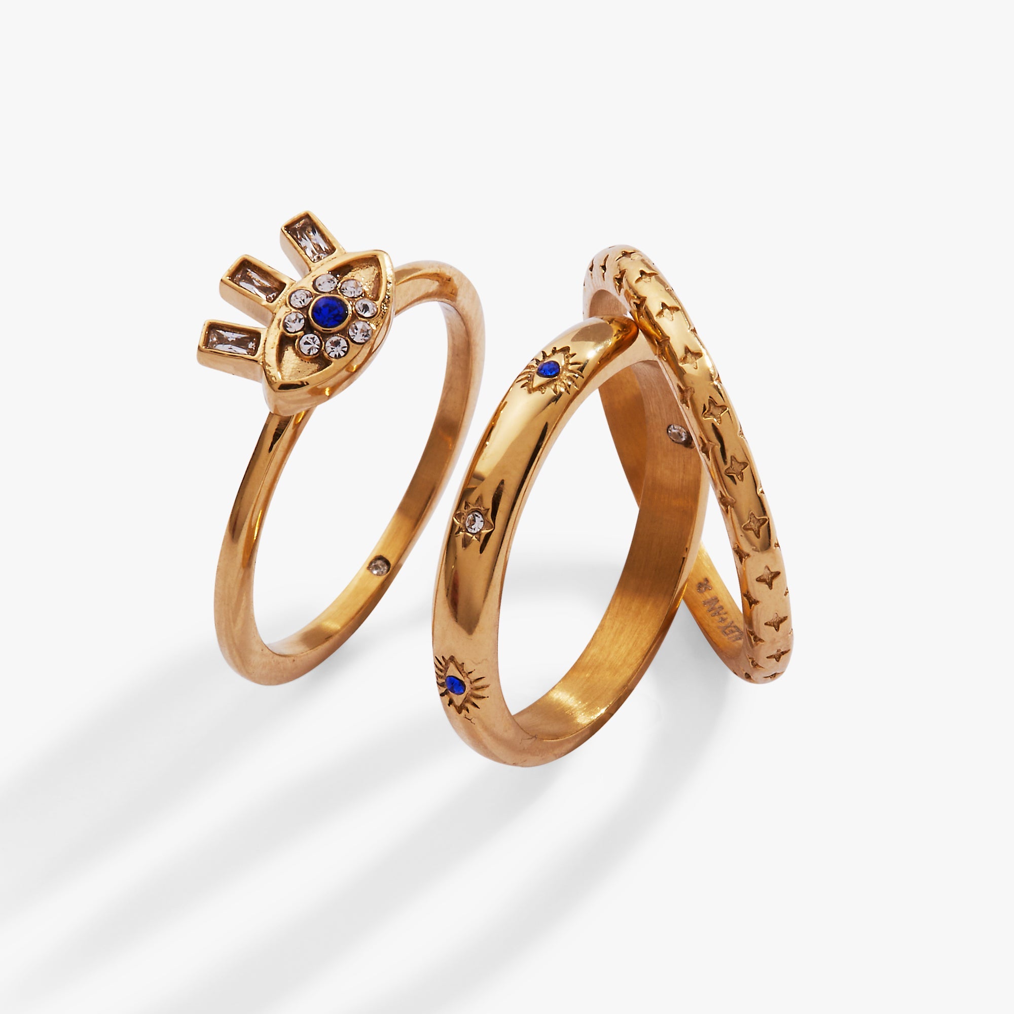 Evil Eye Stacking Ring Set Of 3