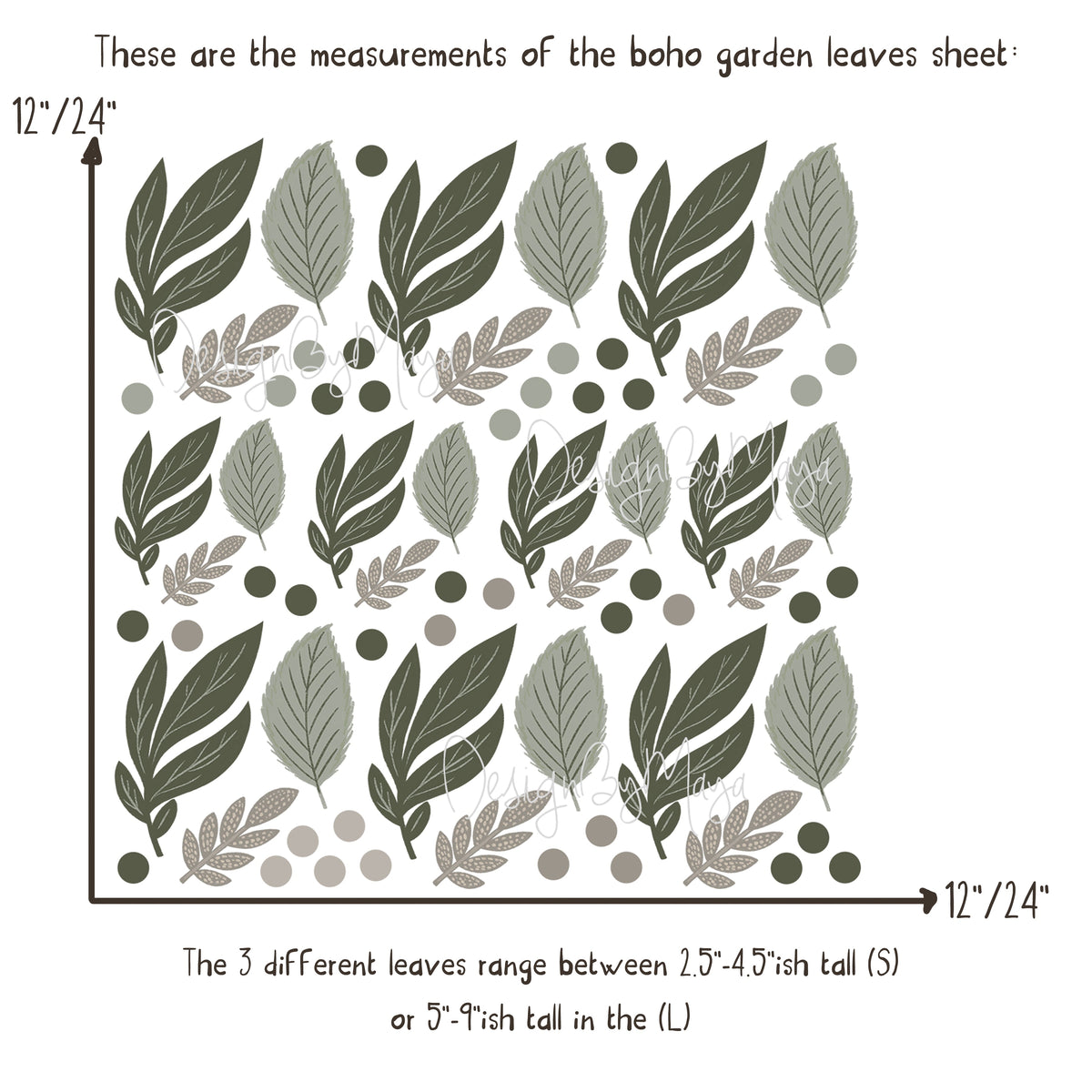 Flowers & Leaves - Fabric Nursery Wall Art Decals